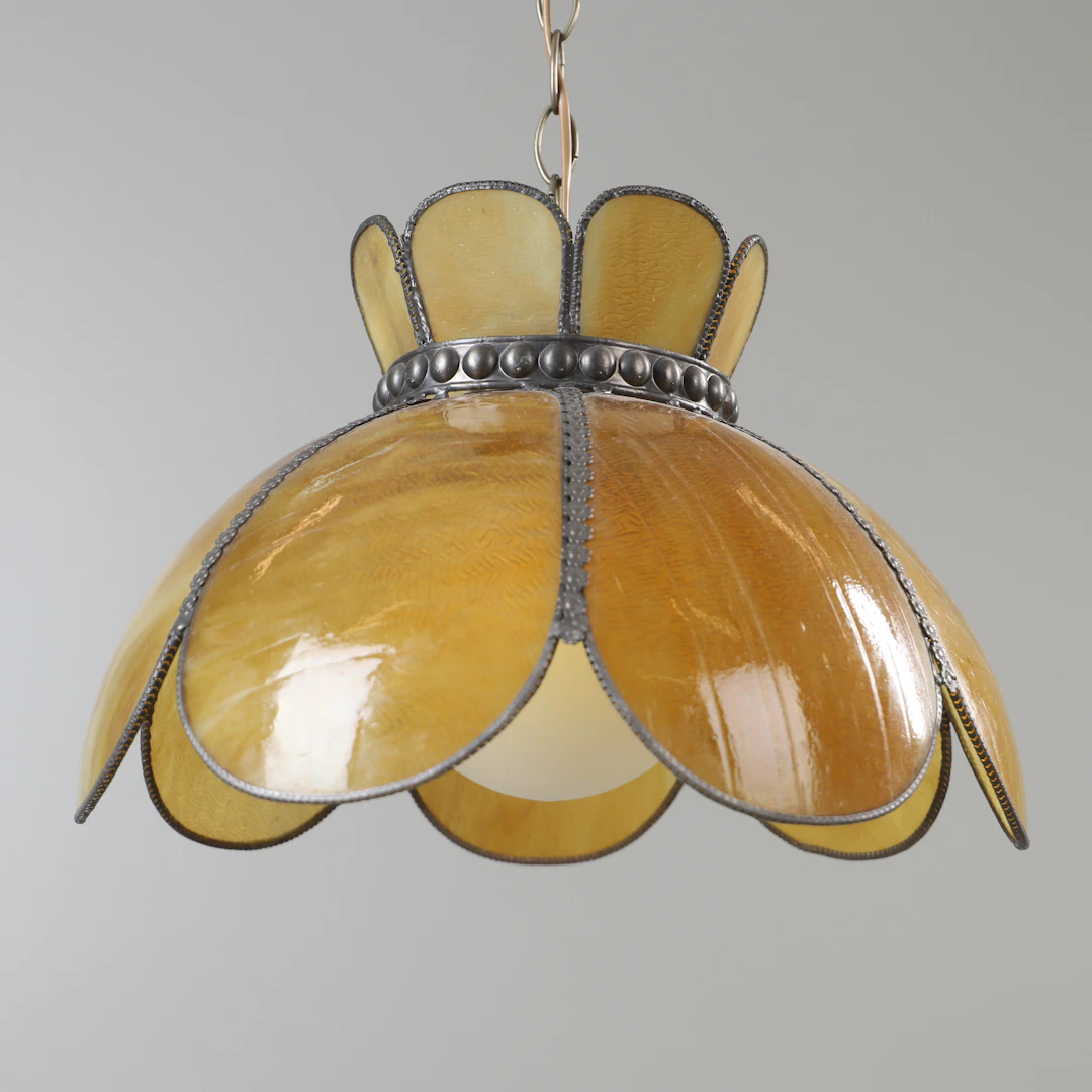 TAKLAMPA, glas och metall, troligen Miranda of Sweden, 1900-talets andra hälft.