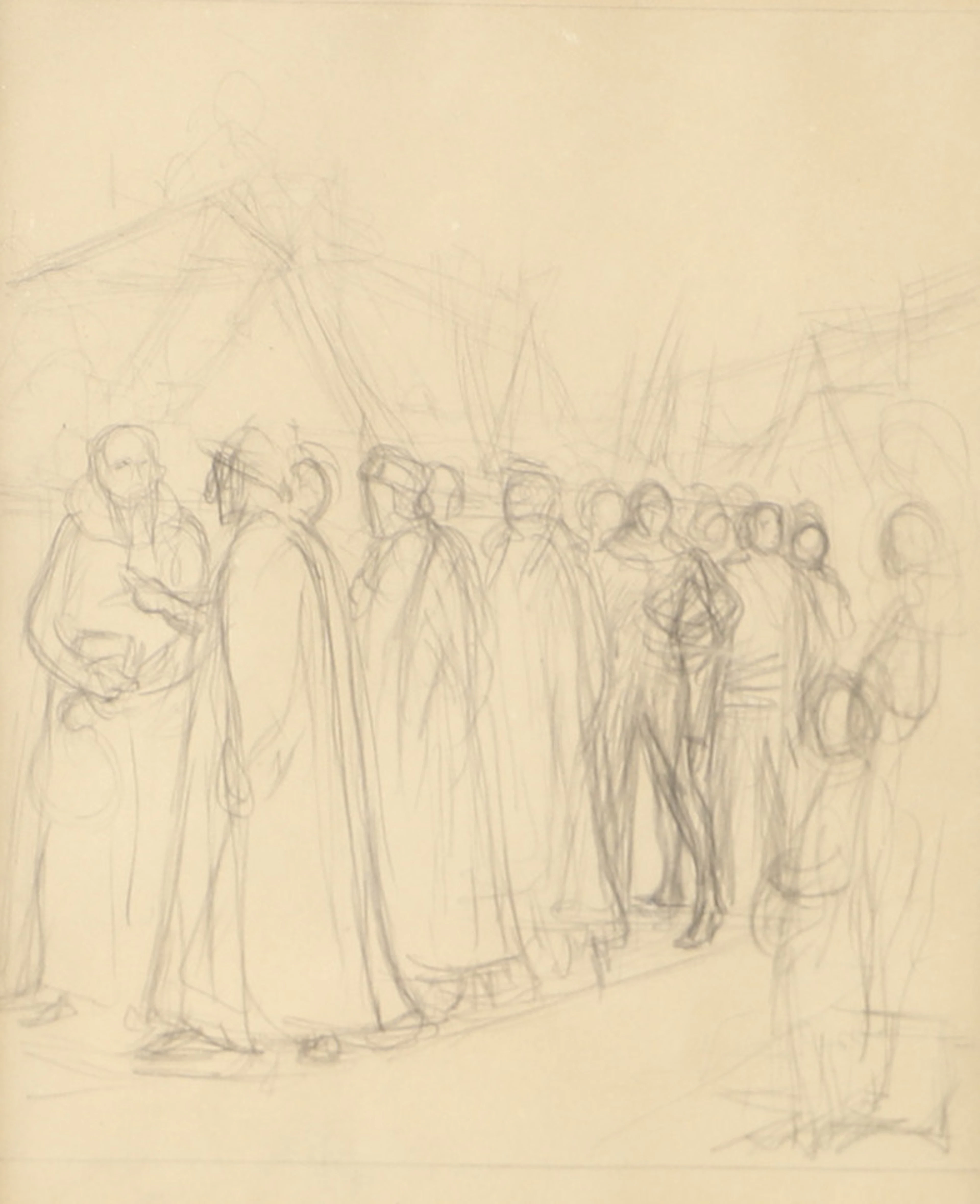 ALBERT EDELFELT. Pehr Brahe-sviten, teckning, signerad.