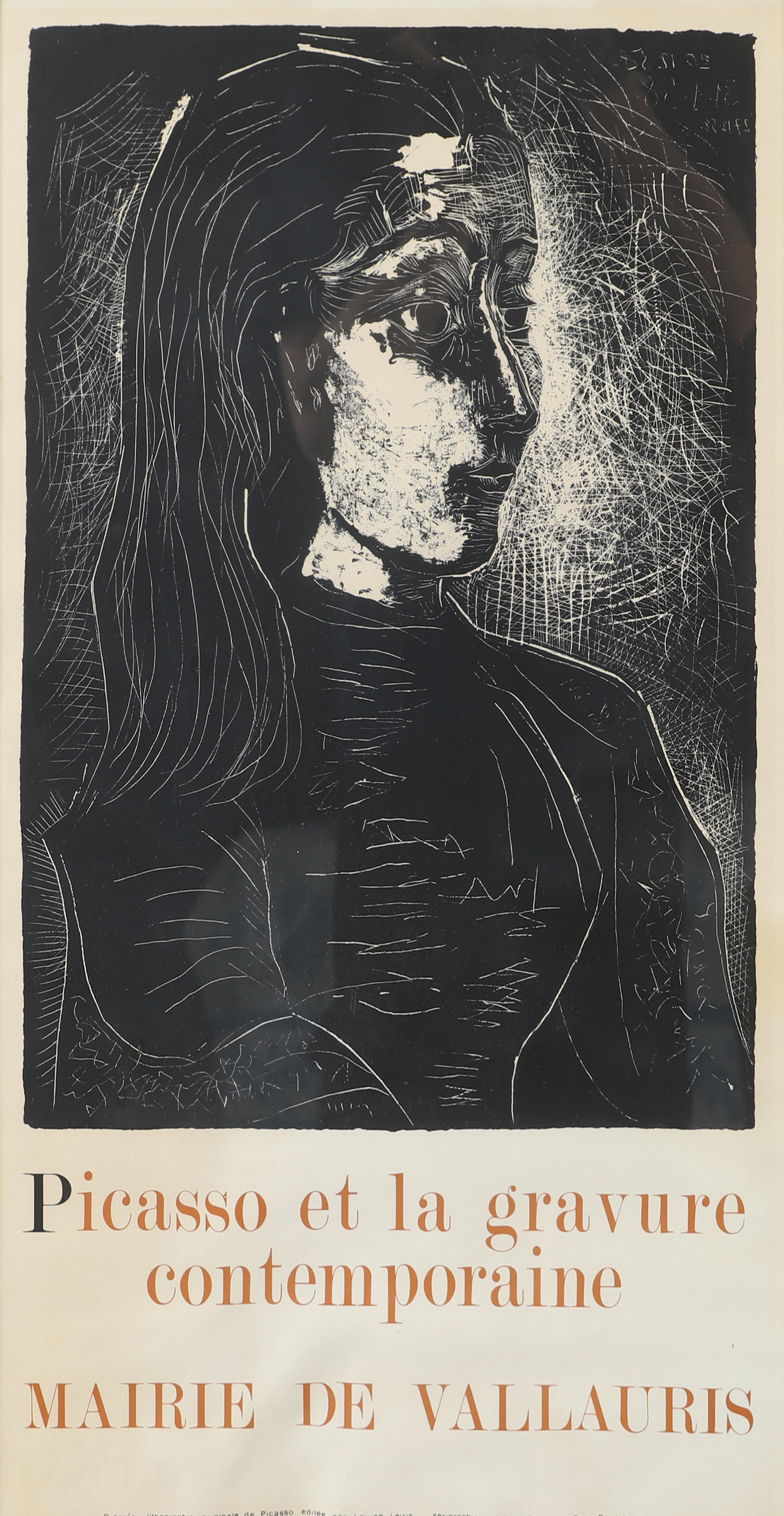 PABLO PICASSO. EFTER. Utställningsaffisch, "Mairie de valluris".