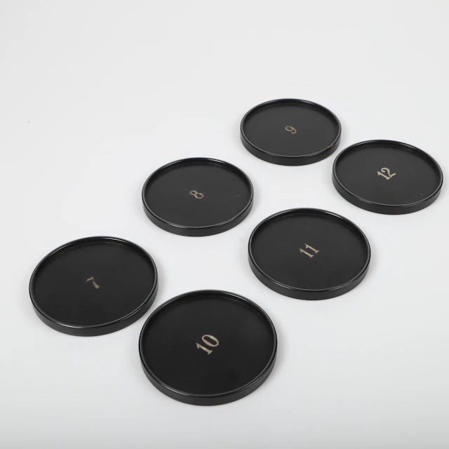 WILHELMINA "TIDDIT" WENDT (1896-1988). Coasters, 6 stycken, isolit/bakelit