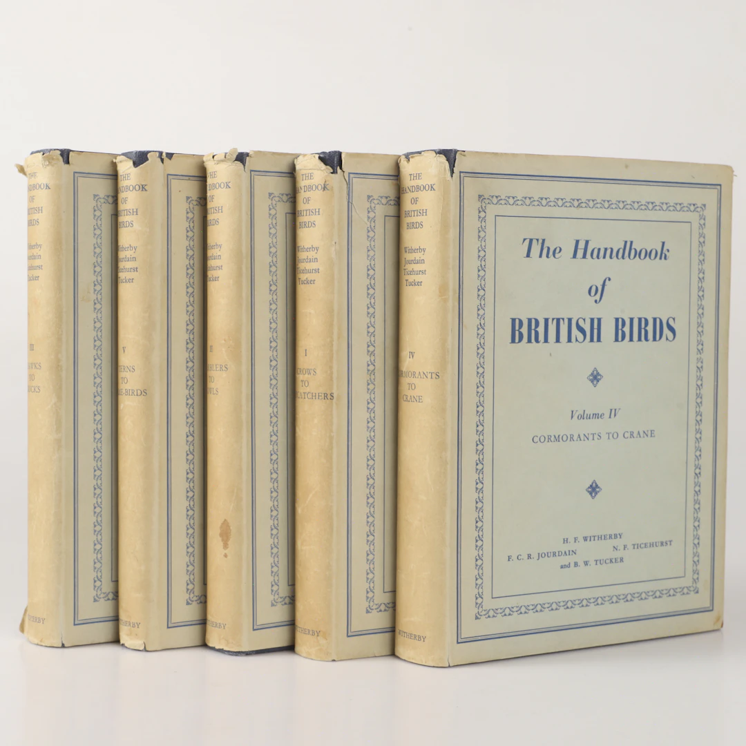 BÖCKER, 5 stycken, "The Handbook of British birds", H.F. & G. Witherby