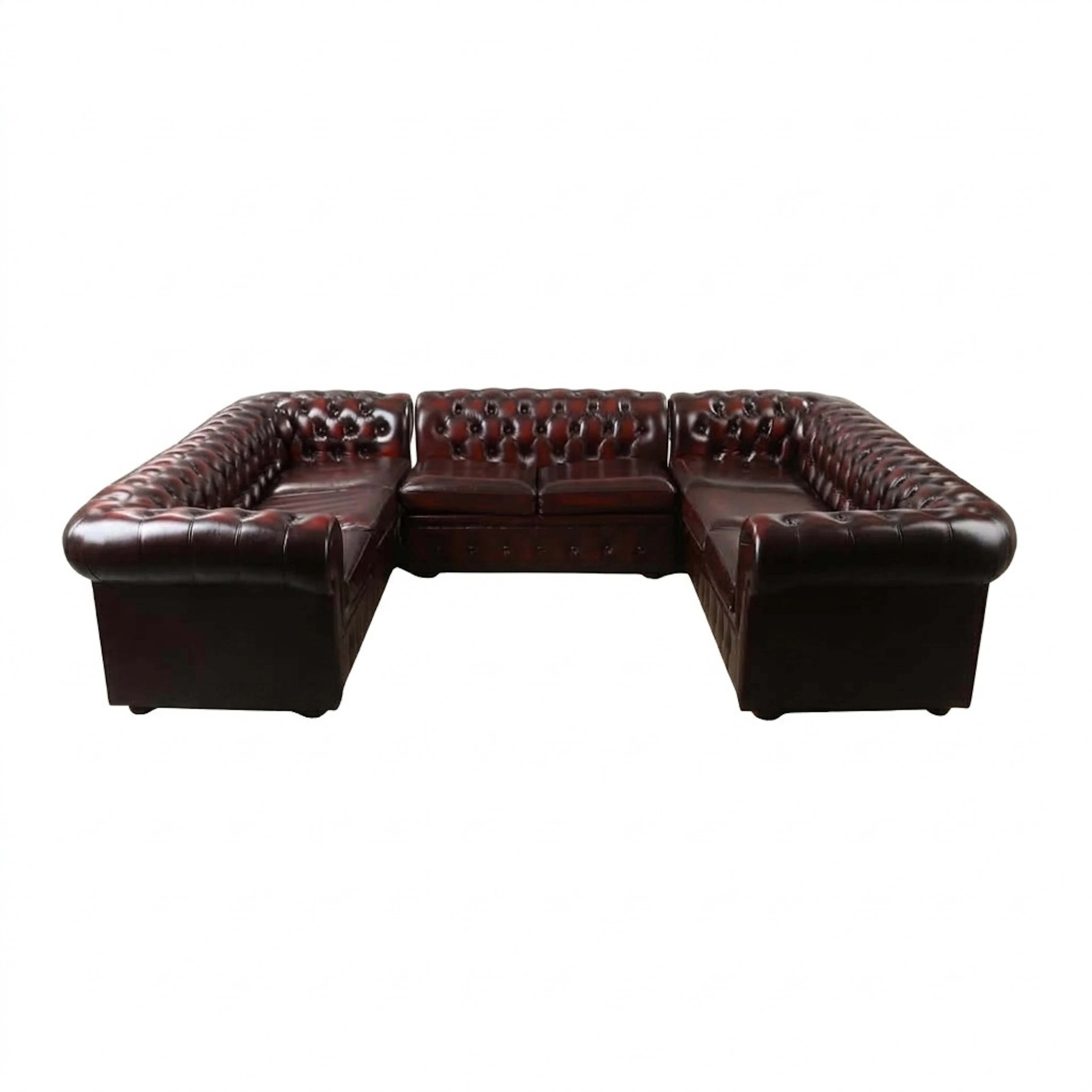 SOFFA, skinnklädsel, chesterfieldmodell.