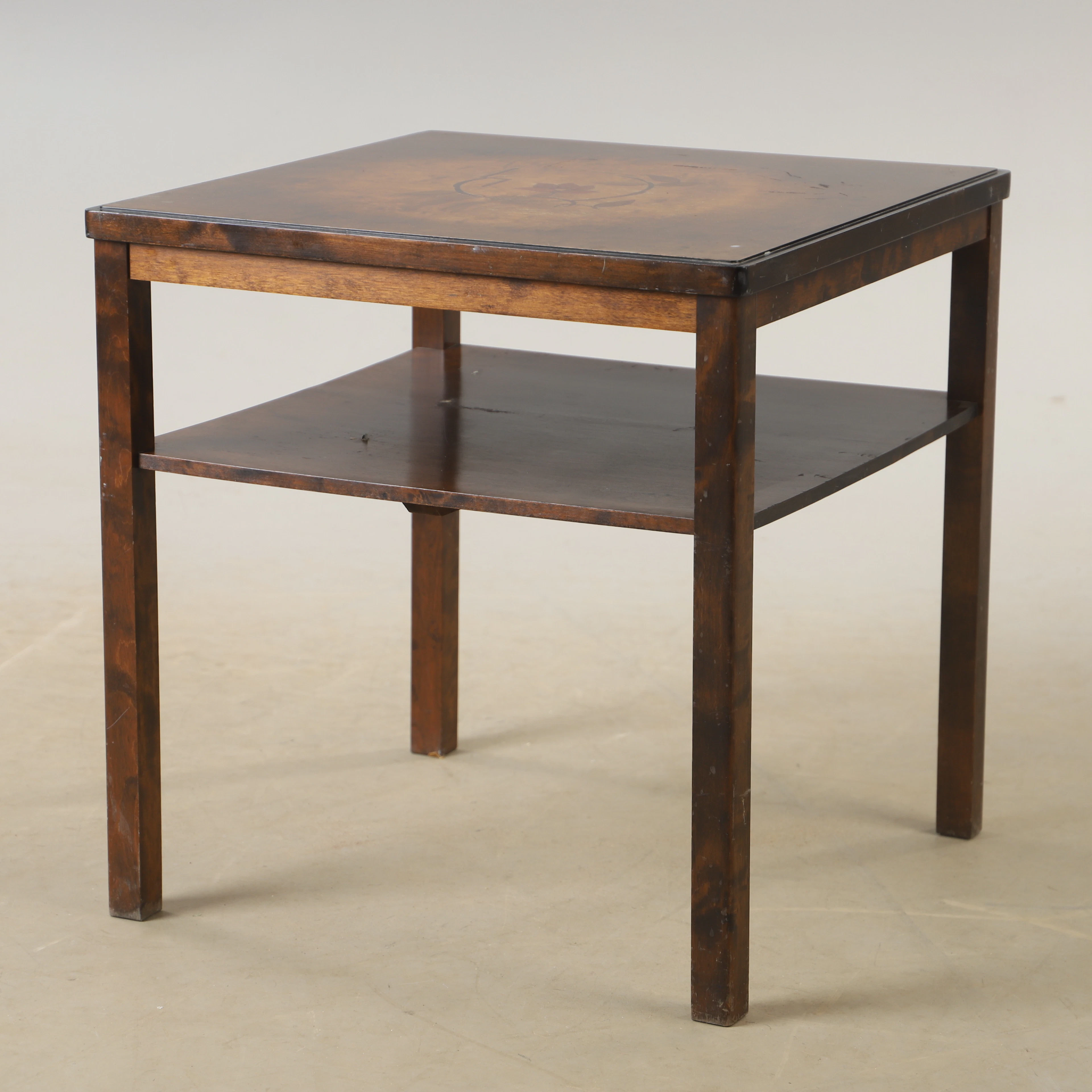 SIDOBORD, björk med intarsia, 1930/40-tal.