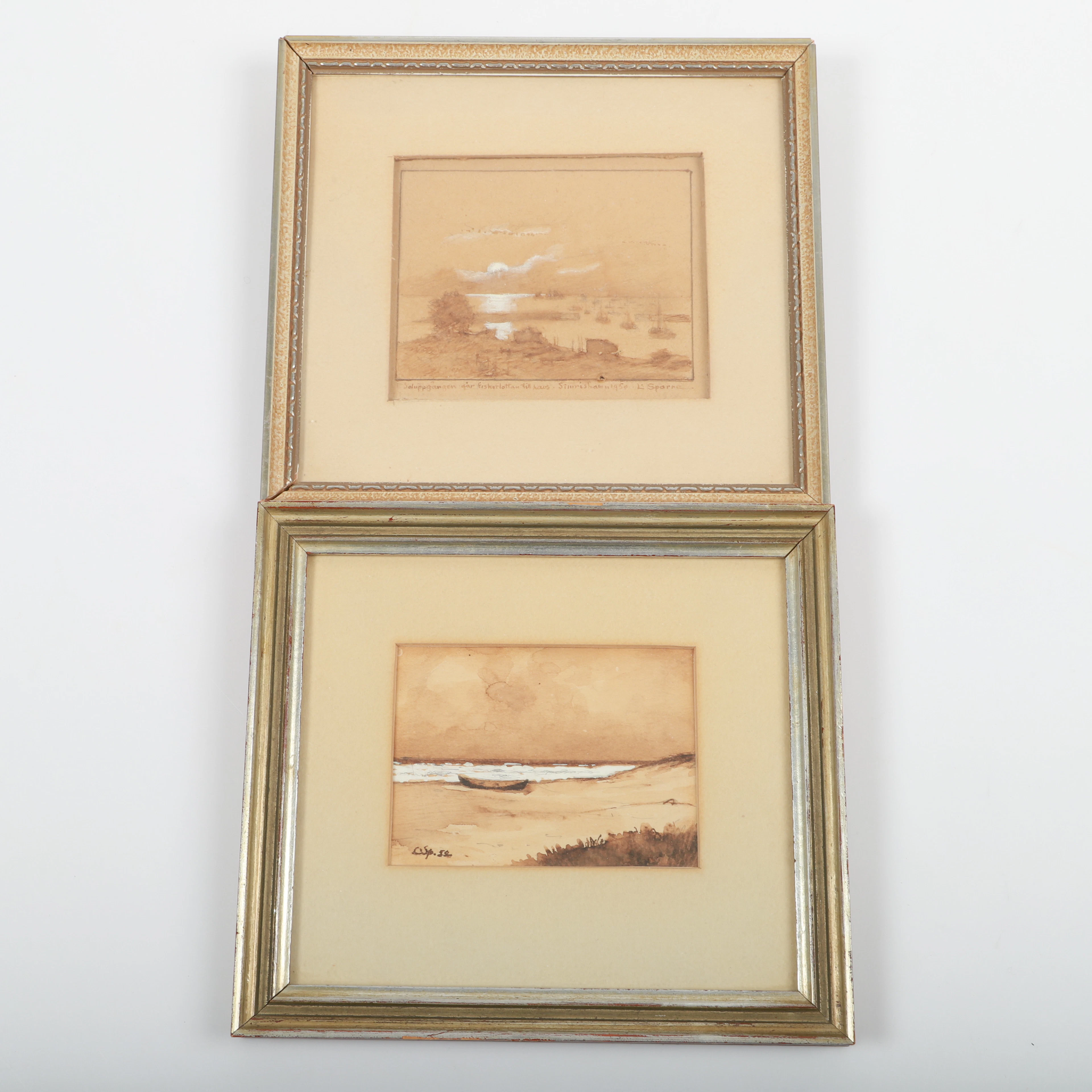 LOUISE SPARRE. Akvareller, 2 stycken, signerade, 1950-52.
