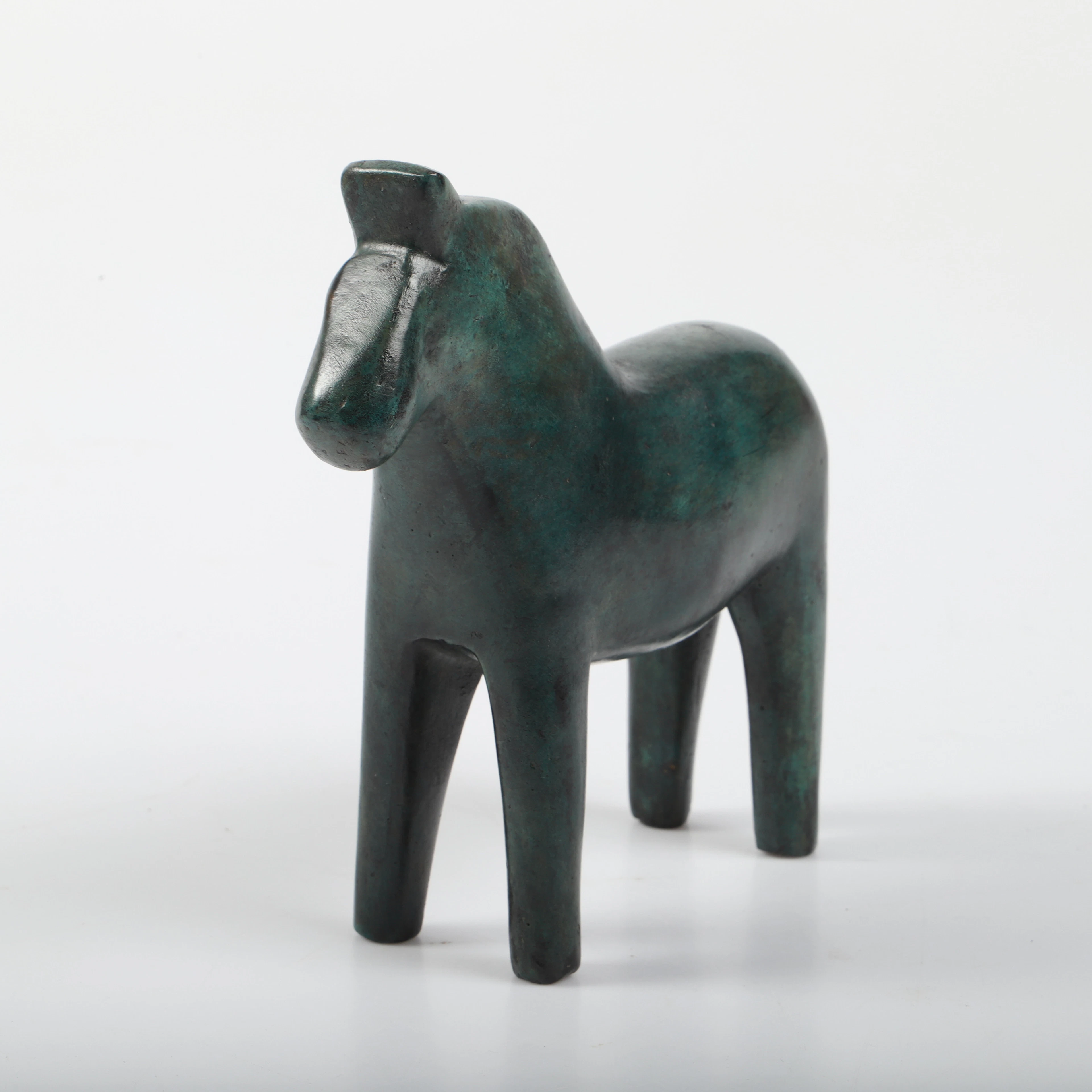 ANDREAS WARGENBRANT. Skulptur, dalahäst, grönpatinerad brons, gjuten