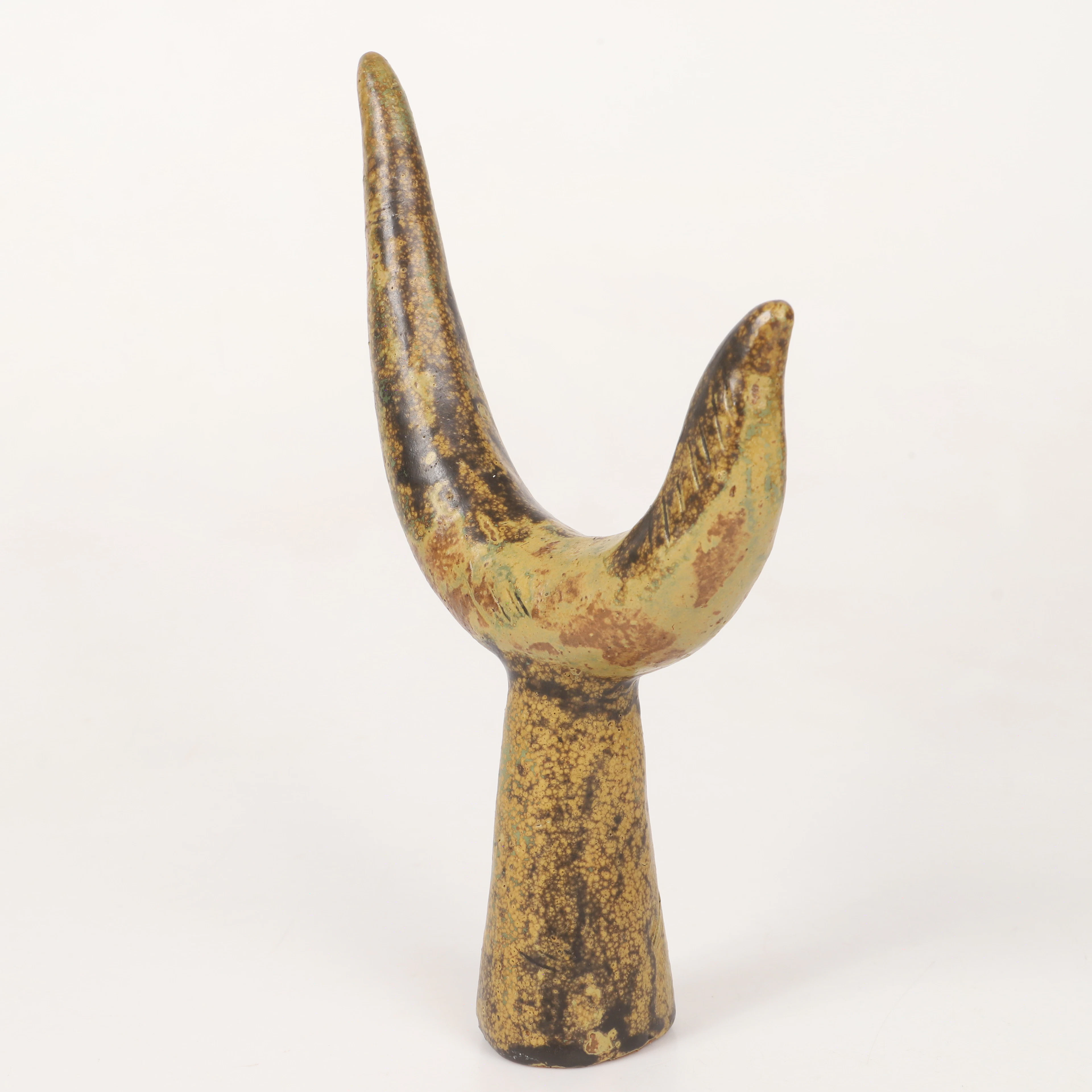 ÅKE HOLM. Figurin, fågel, keramik, Höganäs, 1940/50-tal, signerad.