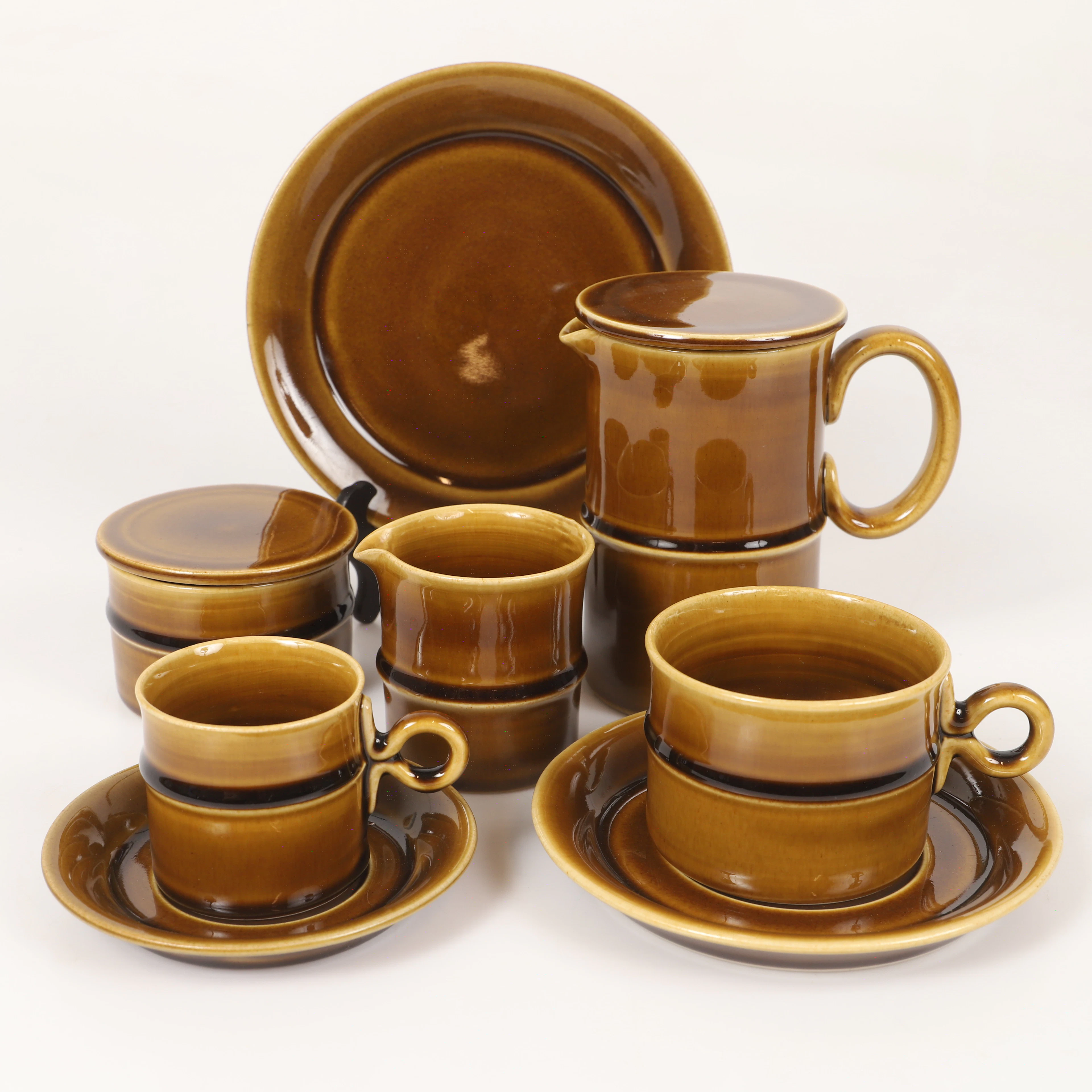 KAFFESERVIS, 42 delar, glaserad keramik, Höganäs.