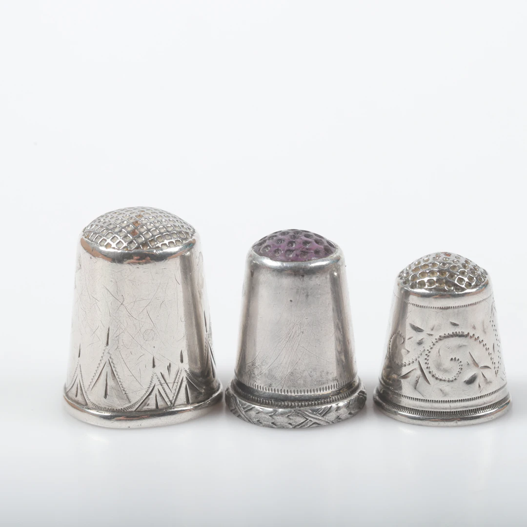 FINGERBORGAR, 3 stycken, silver.