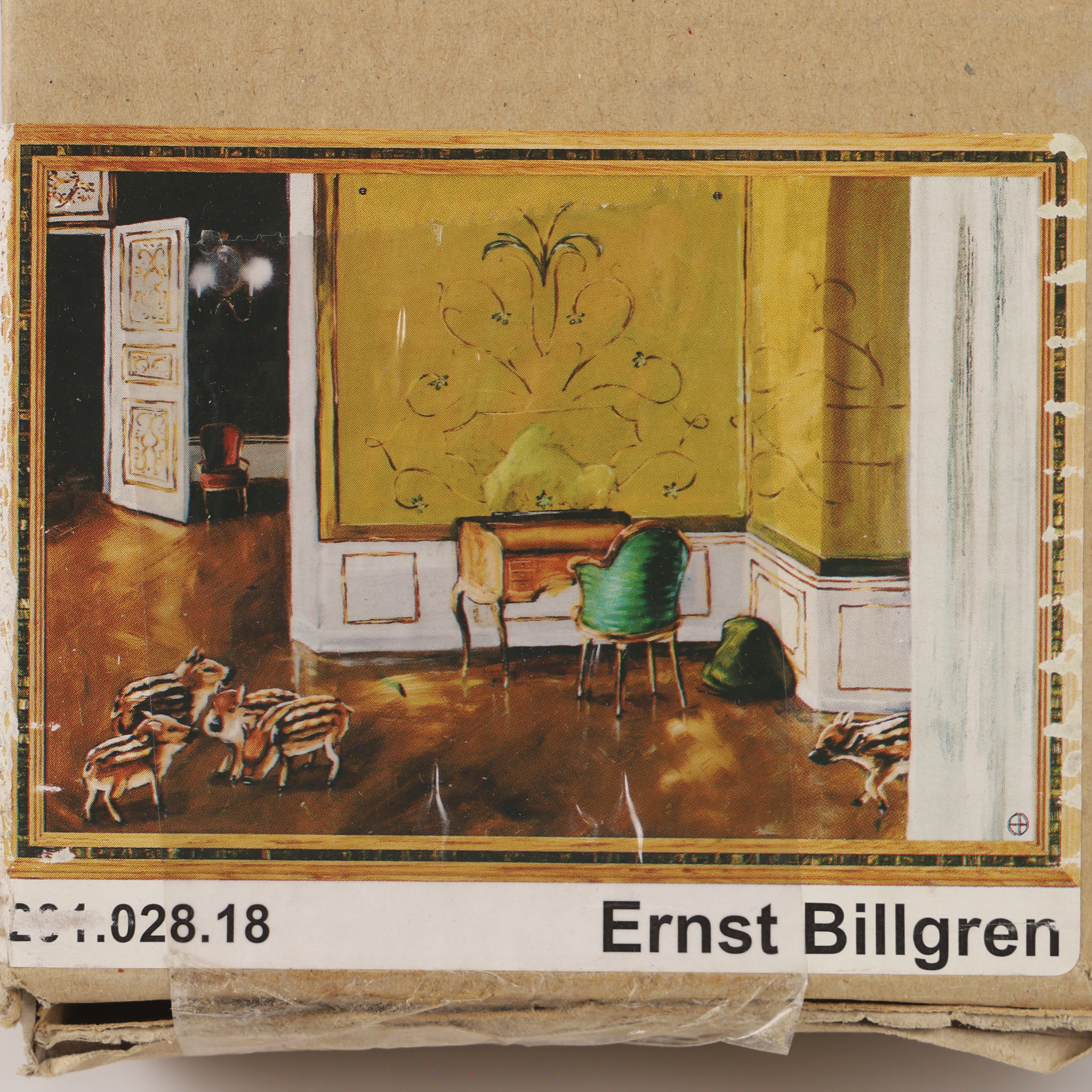 ERNST BILLGREN. EFTER. Besök hemma, screentryck på duk, "Premiär"