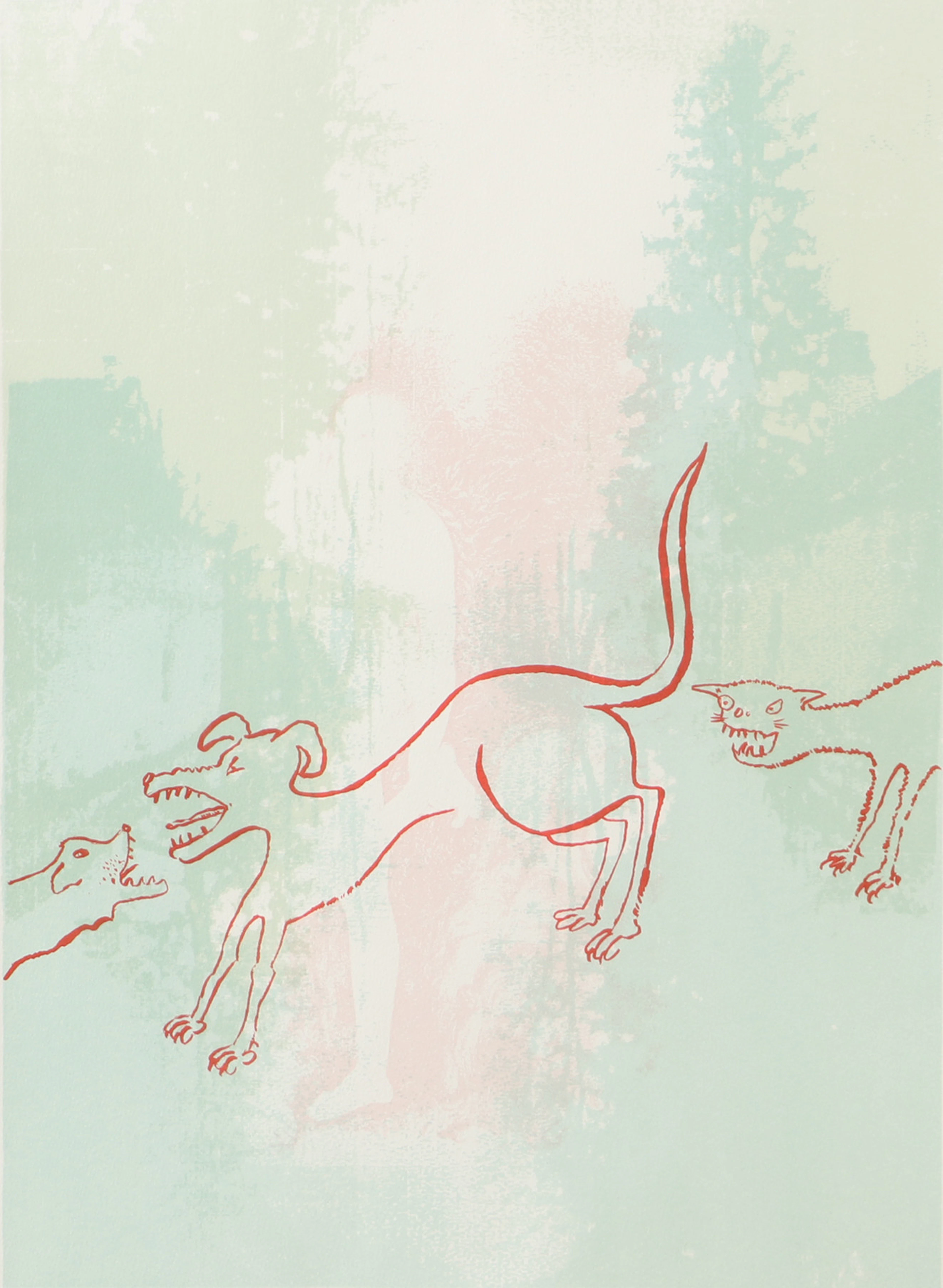 ERIK DIETMAN. "Cranachs hund", färglitografi, signerad -99.