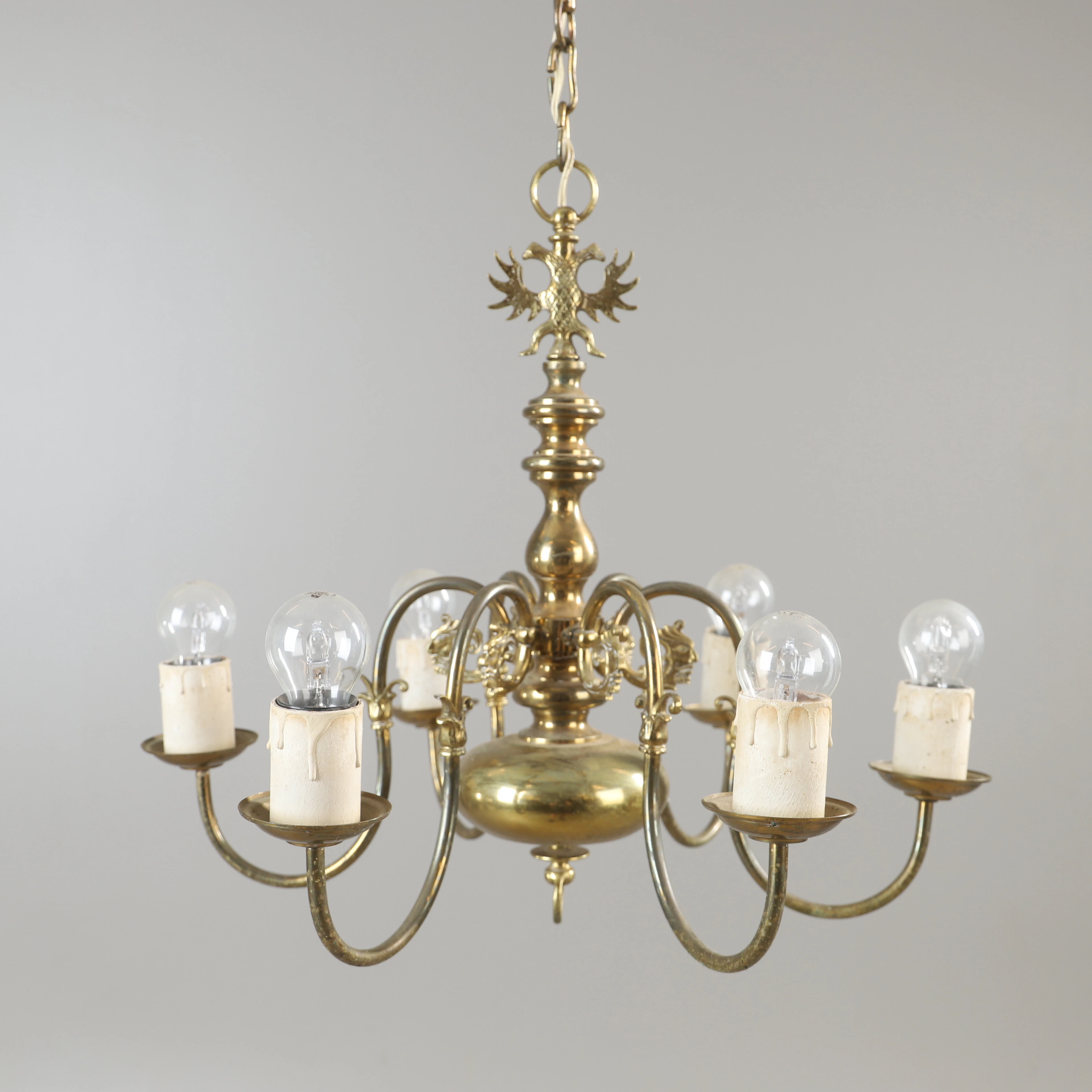 TAKLAMPA, malm/mässing, 1900-talets första hälft.