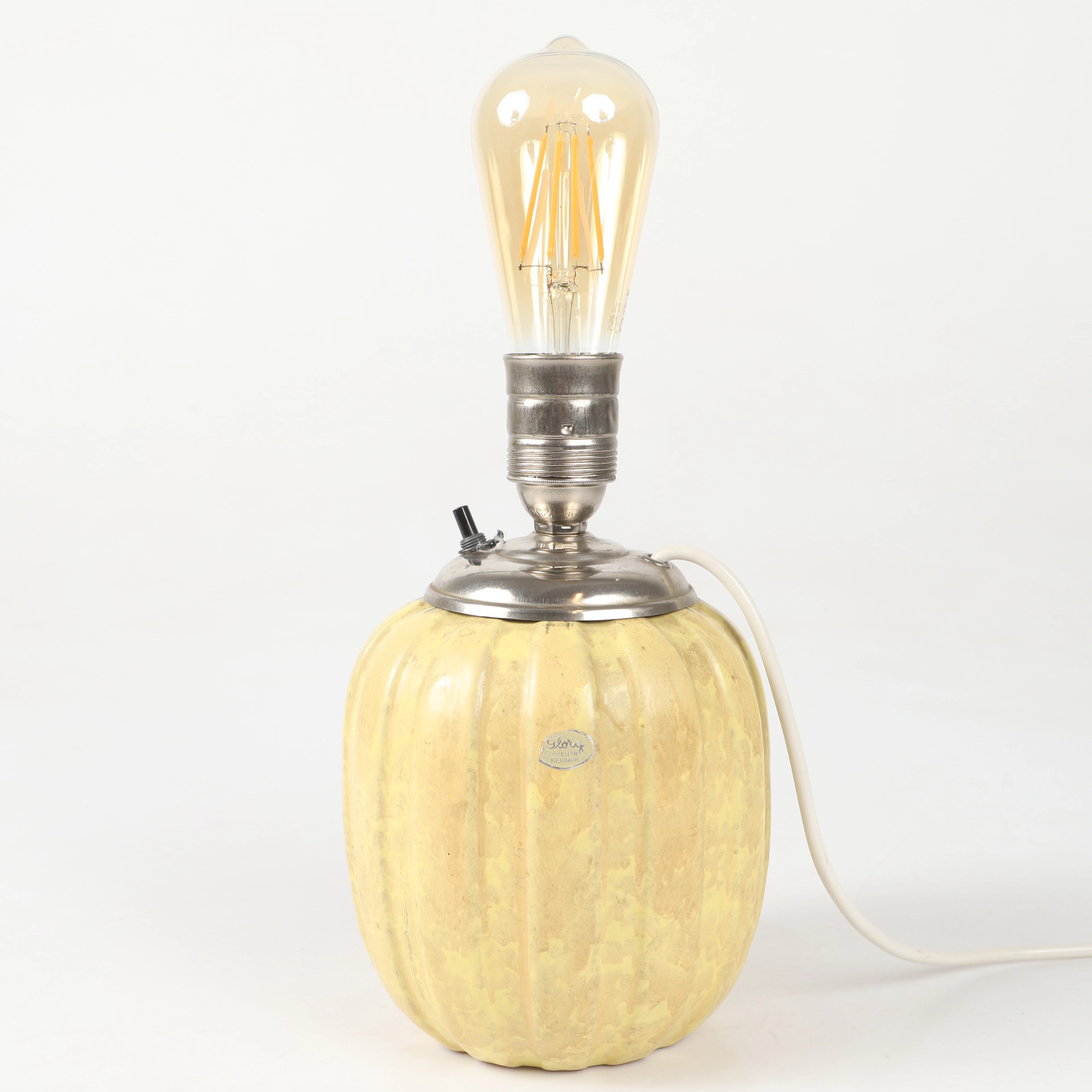BORDSLAMPA, keramik, Glory, Sverige, 1900-talets första hälft.