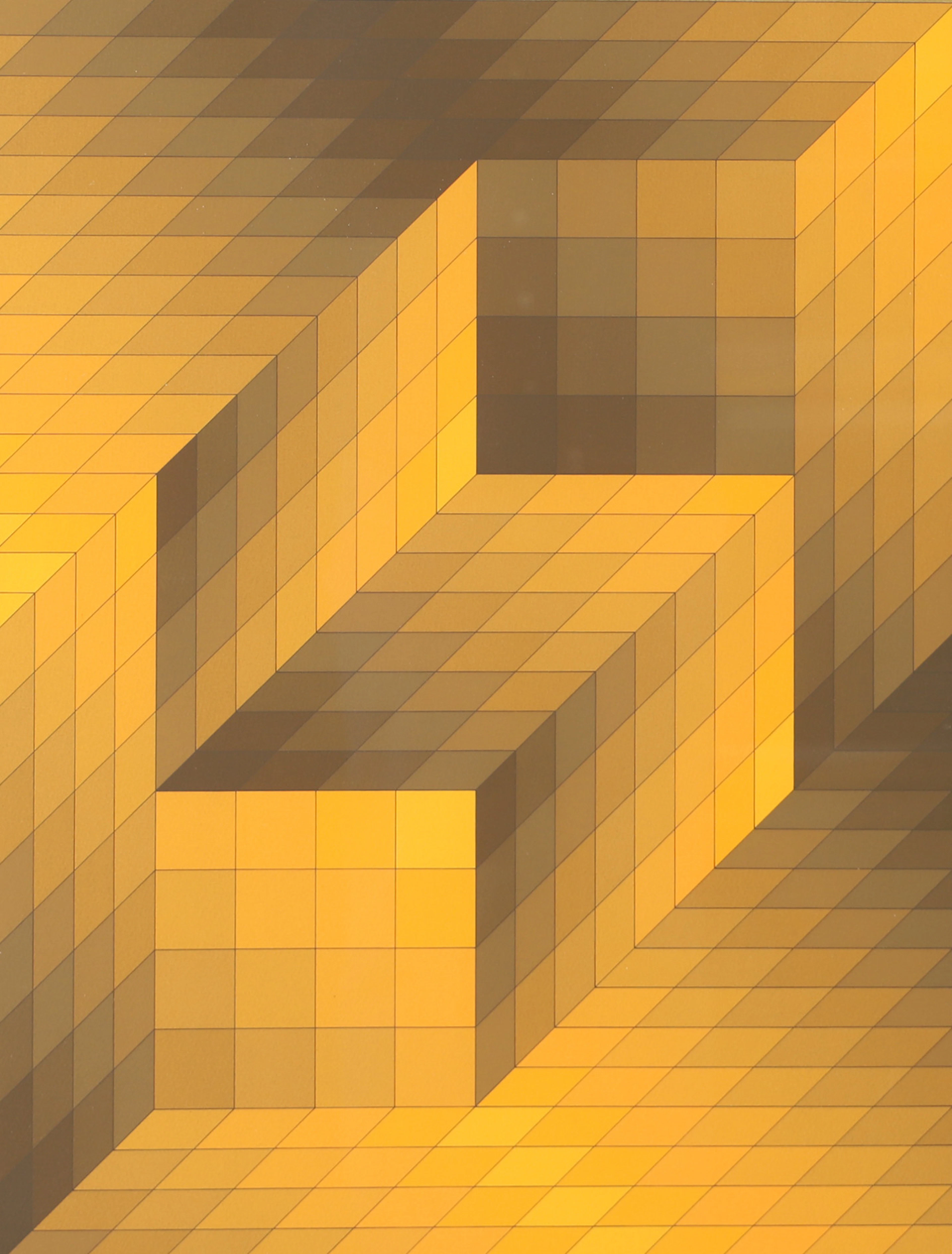 VICTOR VASARELY. Geometrisk komposition, färglitografi, signerad.