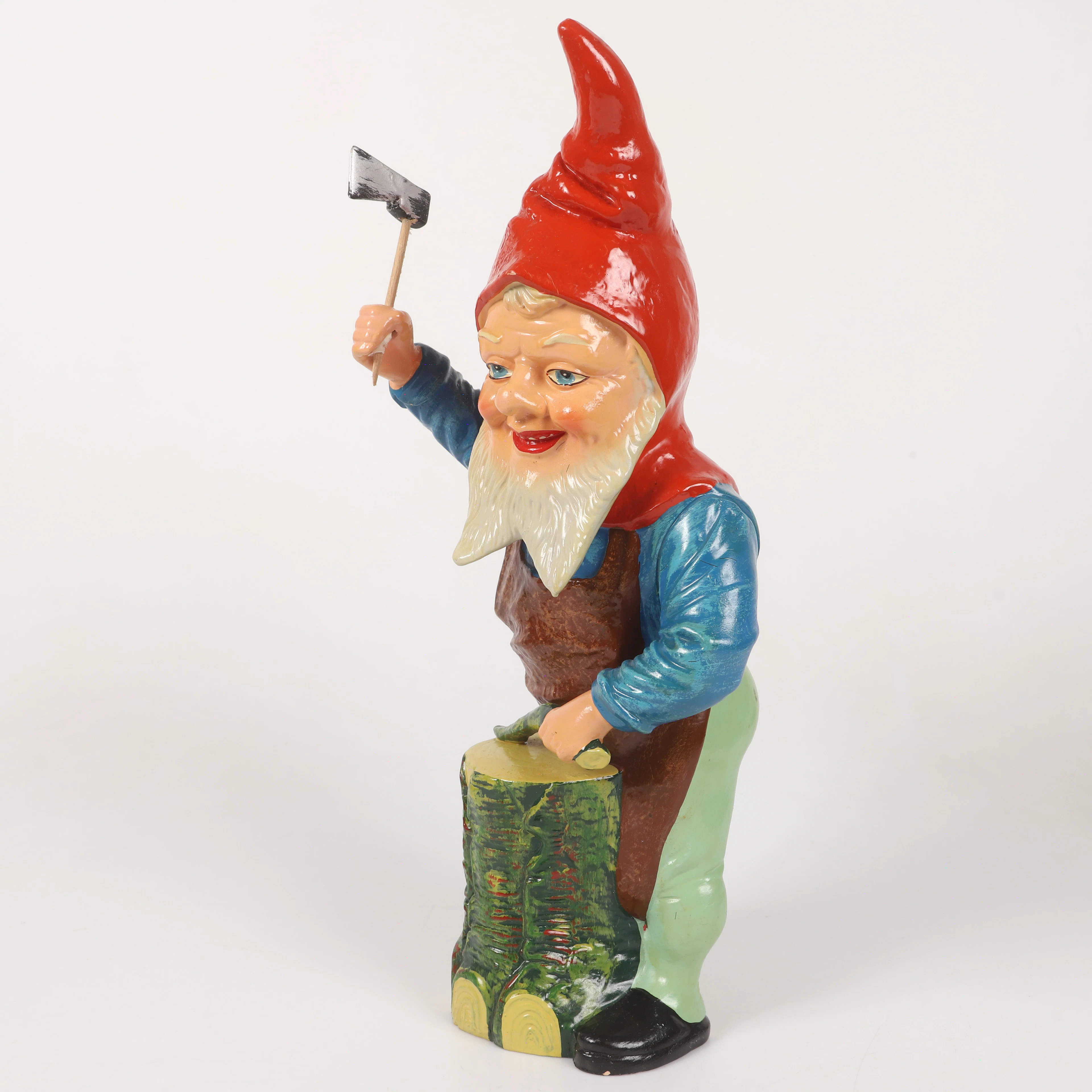 FIGURIN, tomte med yxa, terrakotta, Tyskland.