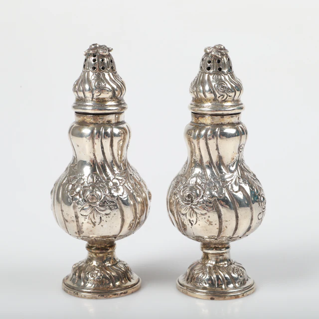 STRÖARE, 1 par, silver, rokokostil.