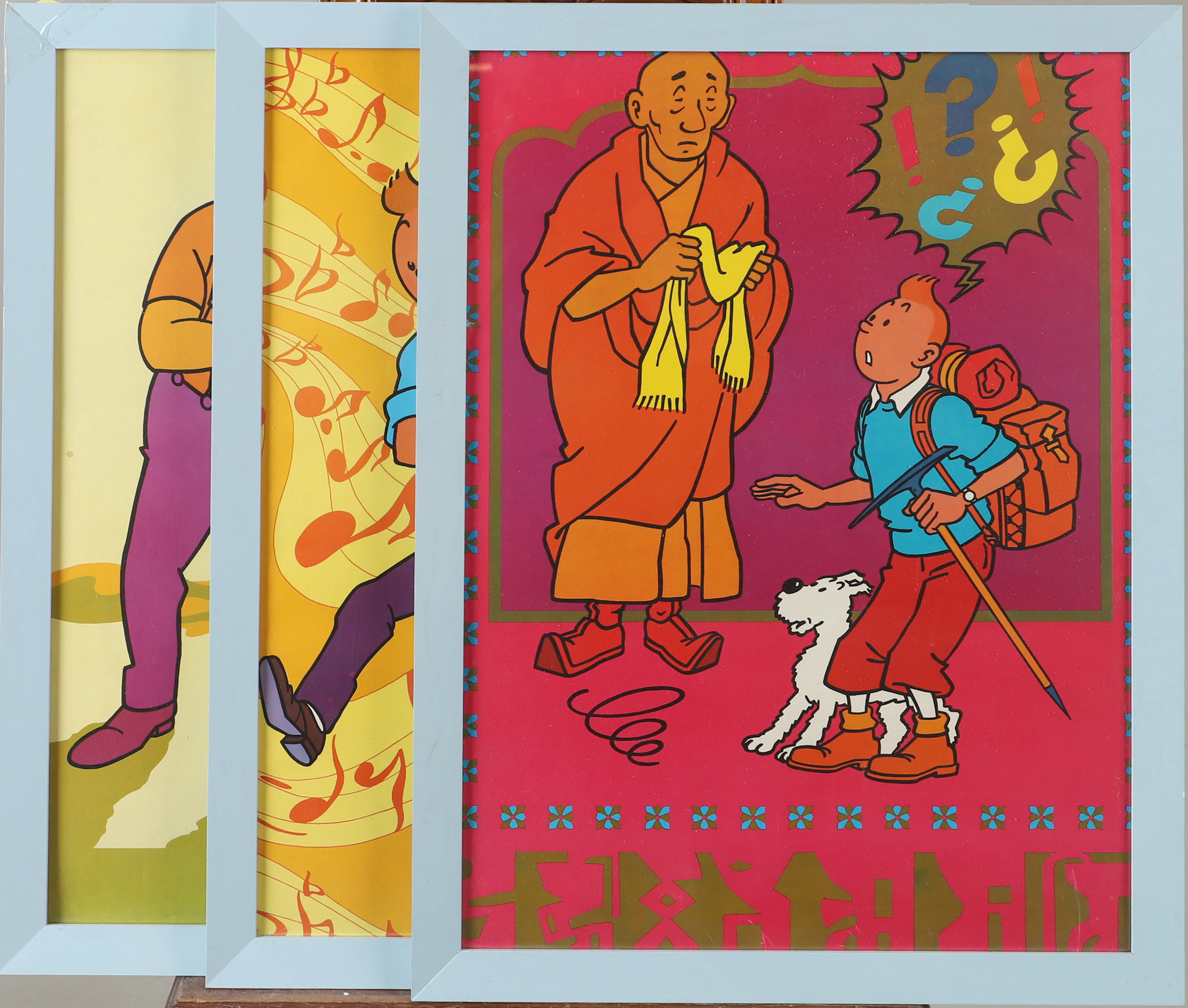 AFFISCHER, 3 stycken, Tintin, Inspiration AB, Stockholm, 1970.