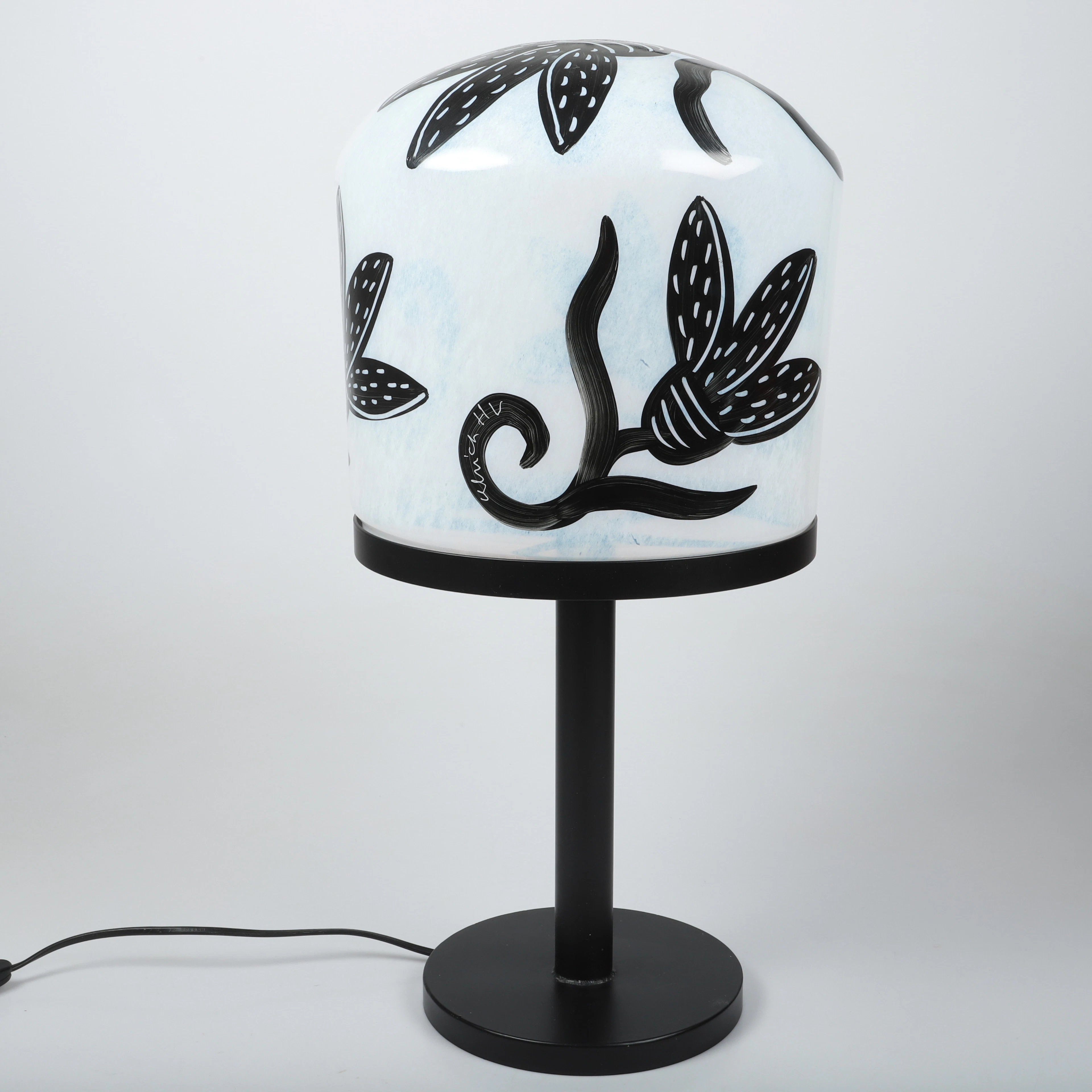 ULRICA HYDMAN-VALLIEN. Bordslampa, "Caramba", dekormålad glaskupa