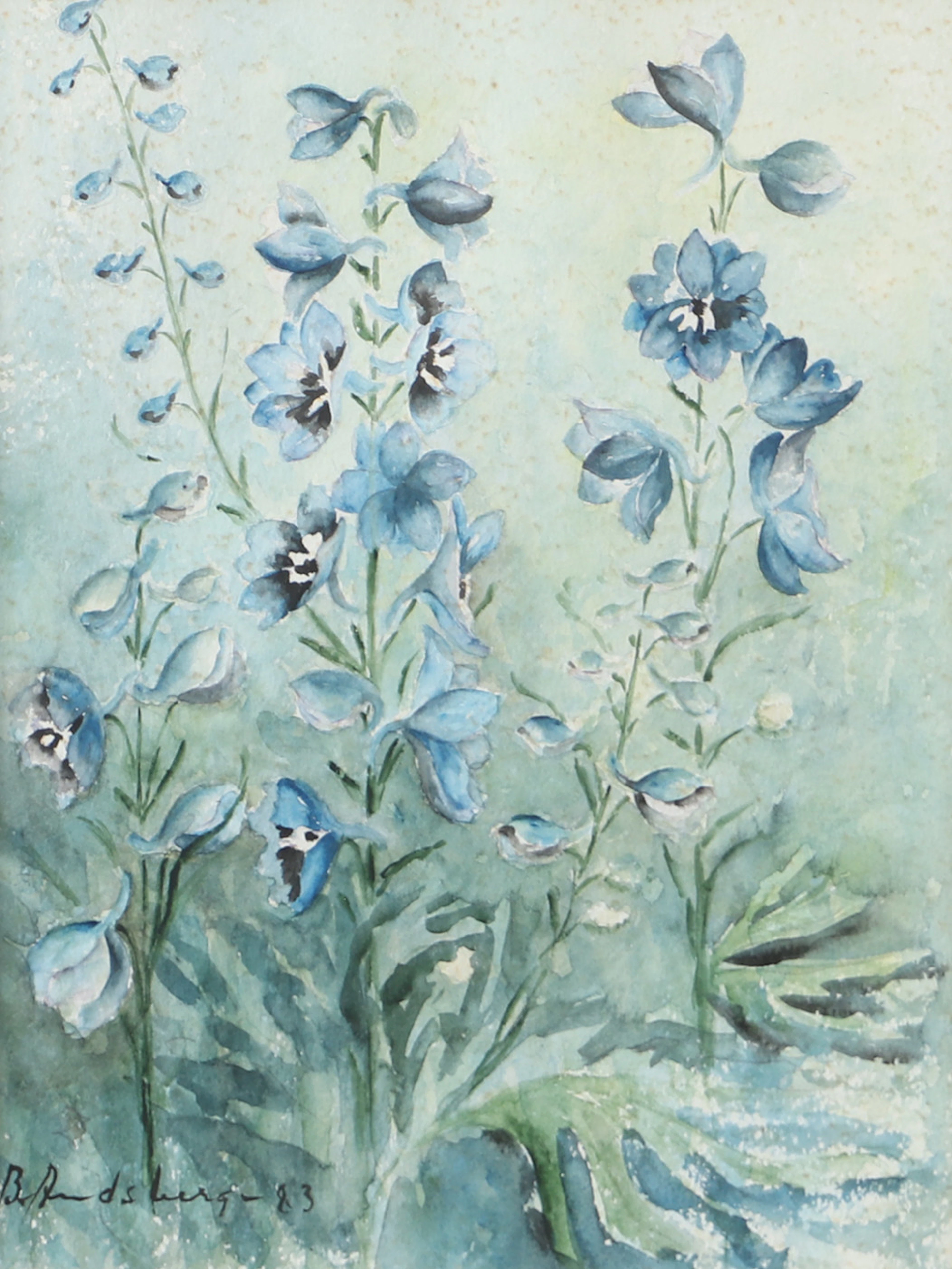 OIDENTIFIERAD KONSTNÄR. Blommor, akvarell, otydligt signerad.