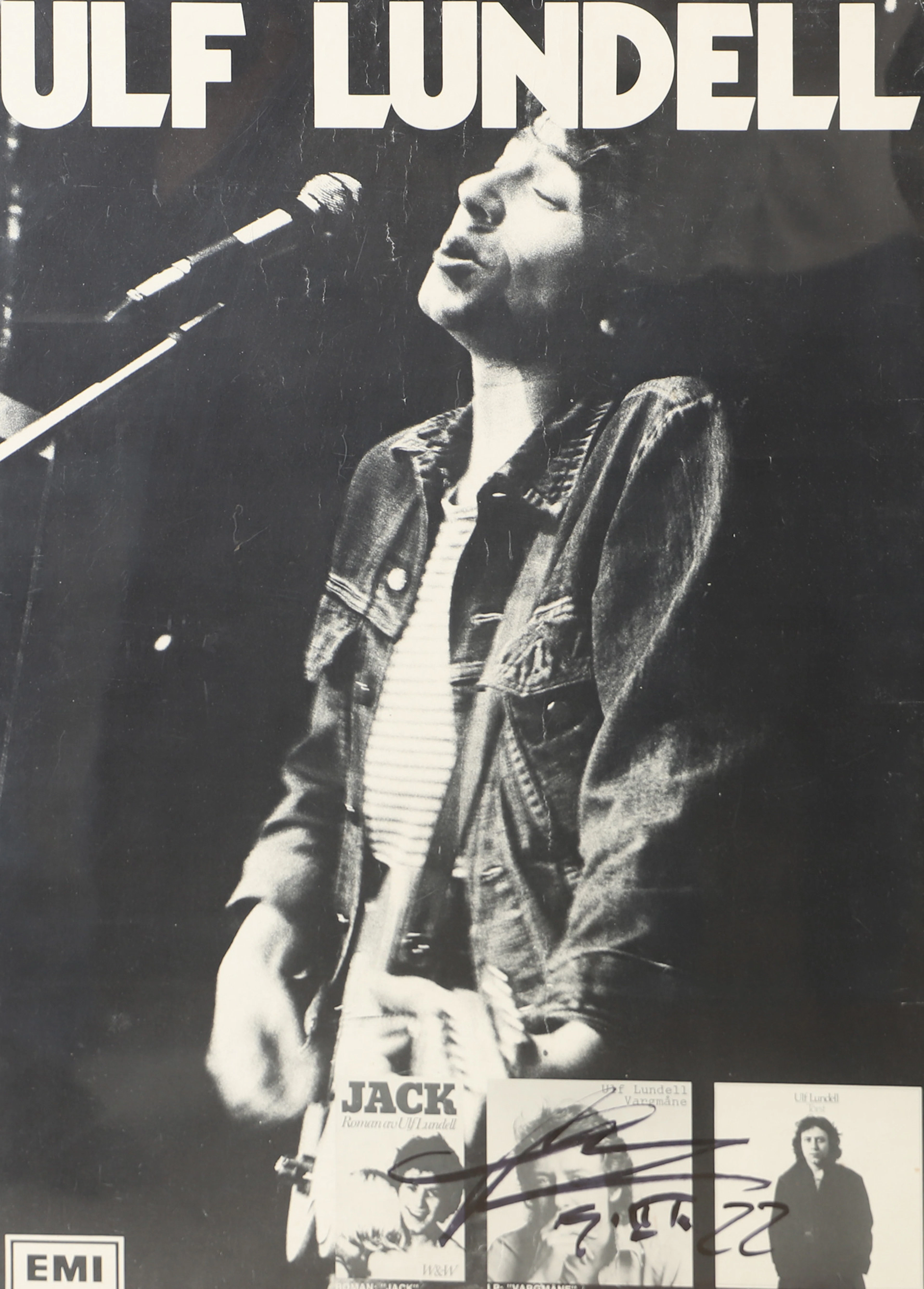 KONSERTAFFISCH MED AUTOGRAF, Ulf Lundell/Joakim Strömholm, EMI, 1977.