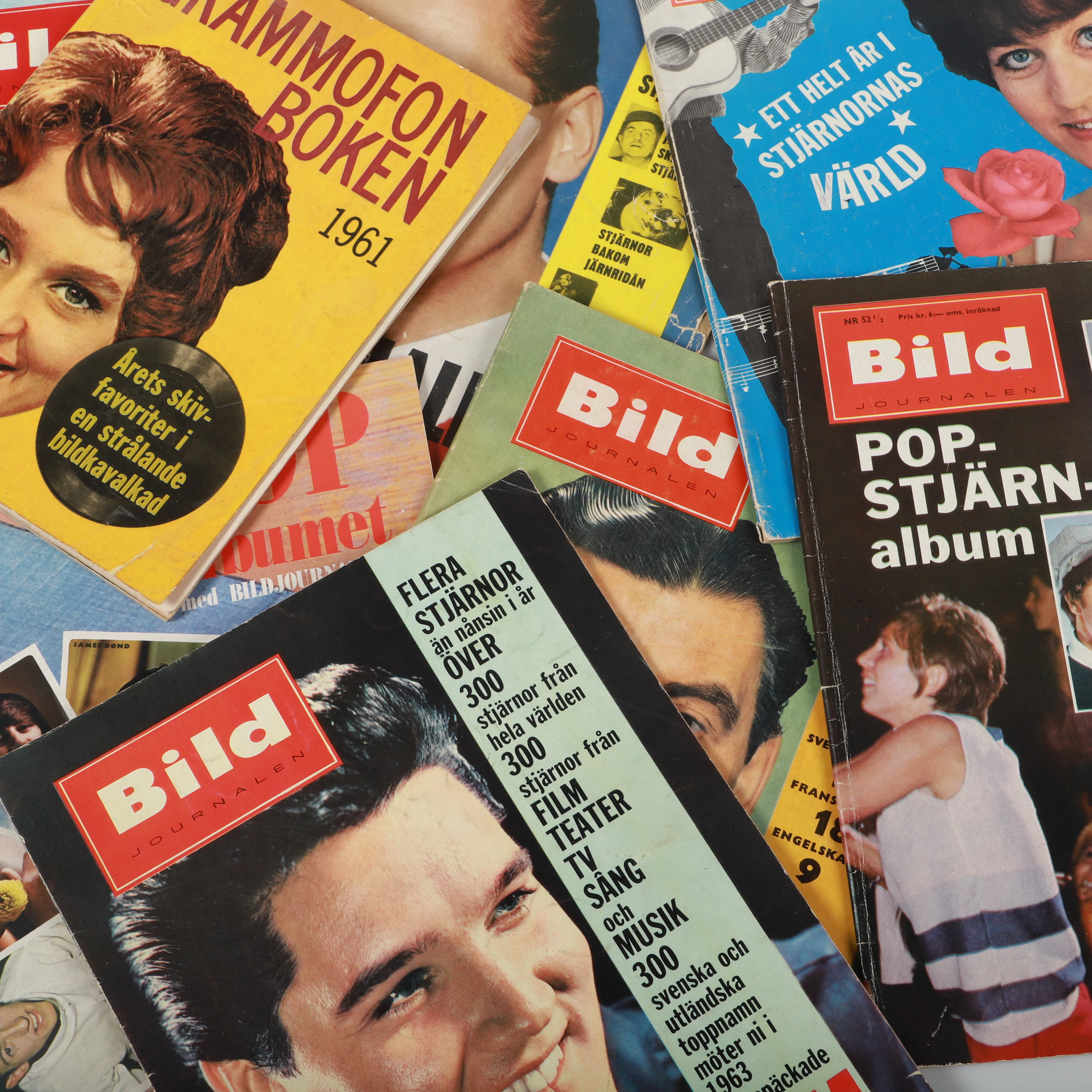 BILDJOURNALENS STJÄRNALBUM OCH GRAMMOFONBOKEN, 8 stycken, bl. a The