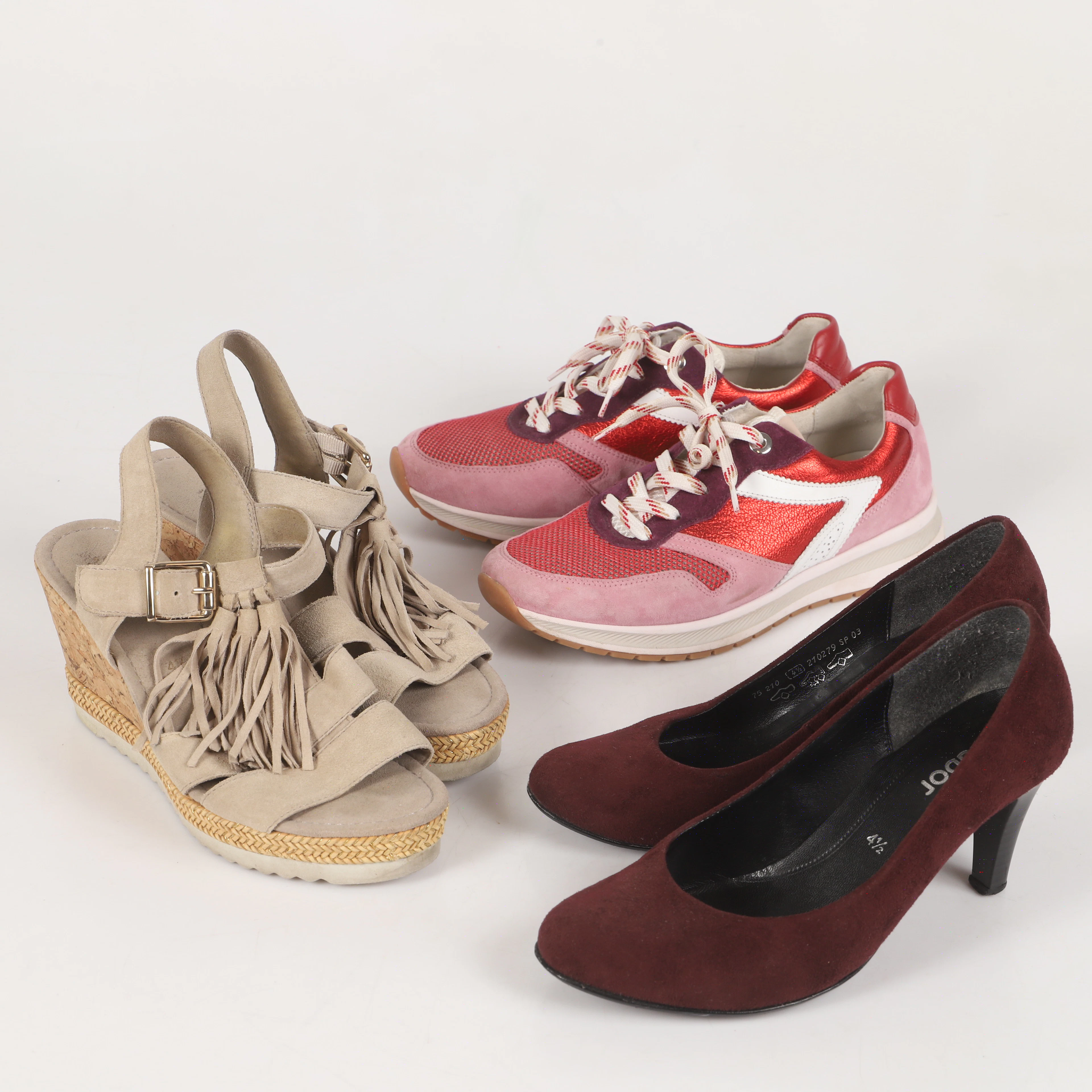 PUMPS, SNEAKERS M. M., 3 par, mocka/skinn, Gabor.