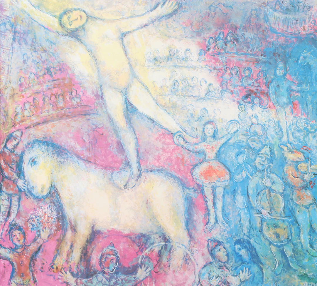 TRYCK. Cirkus, efter Marc Chagall.