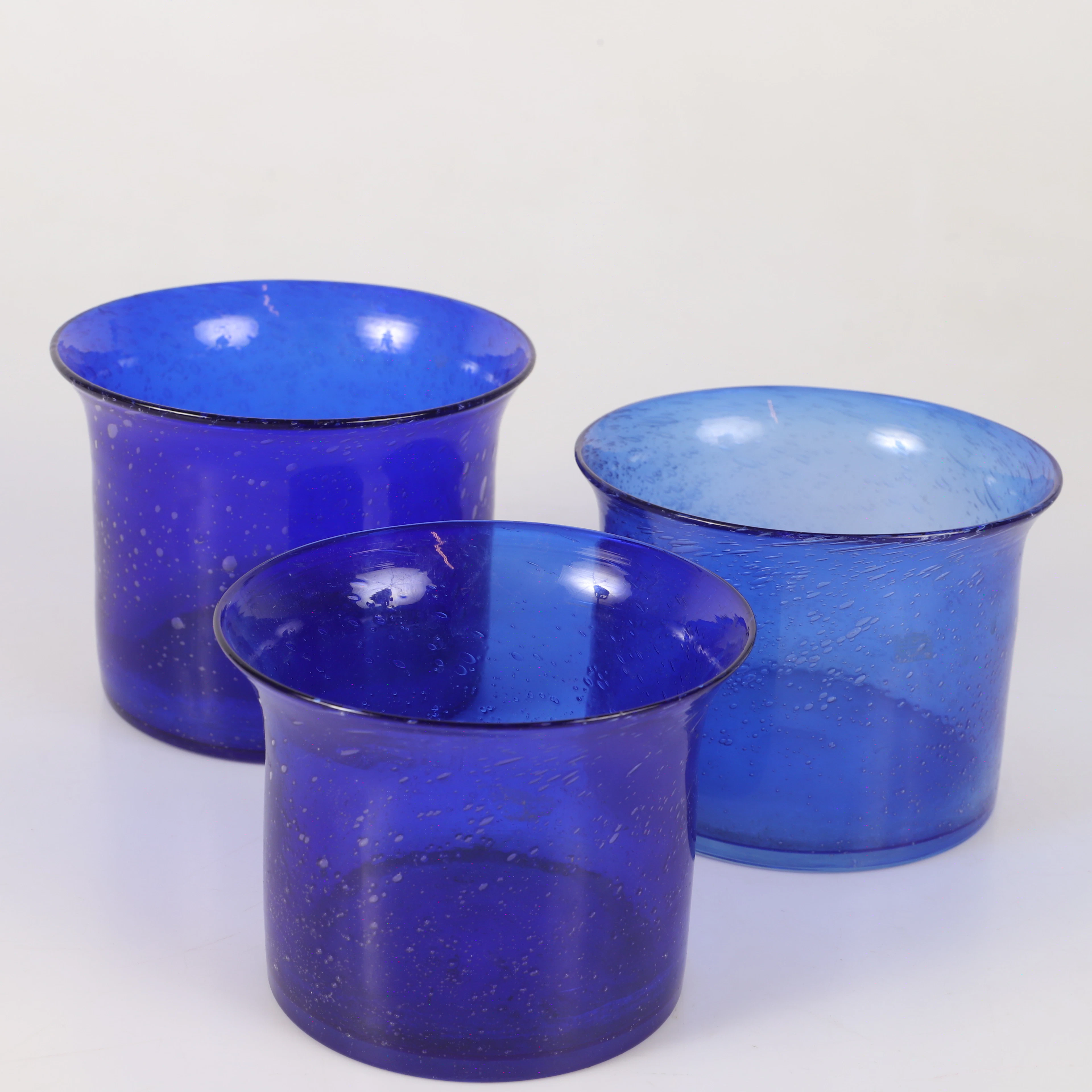 YTTERFODER, 3 delar, blått glas, 1900-talets andra hälft.
