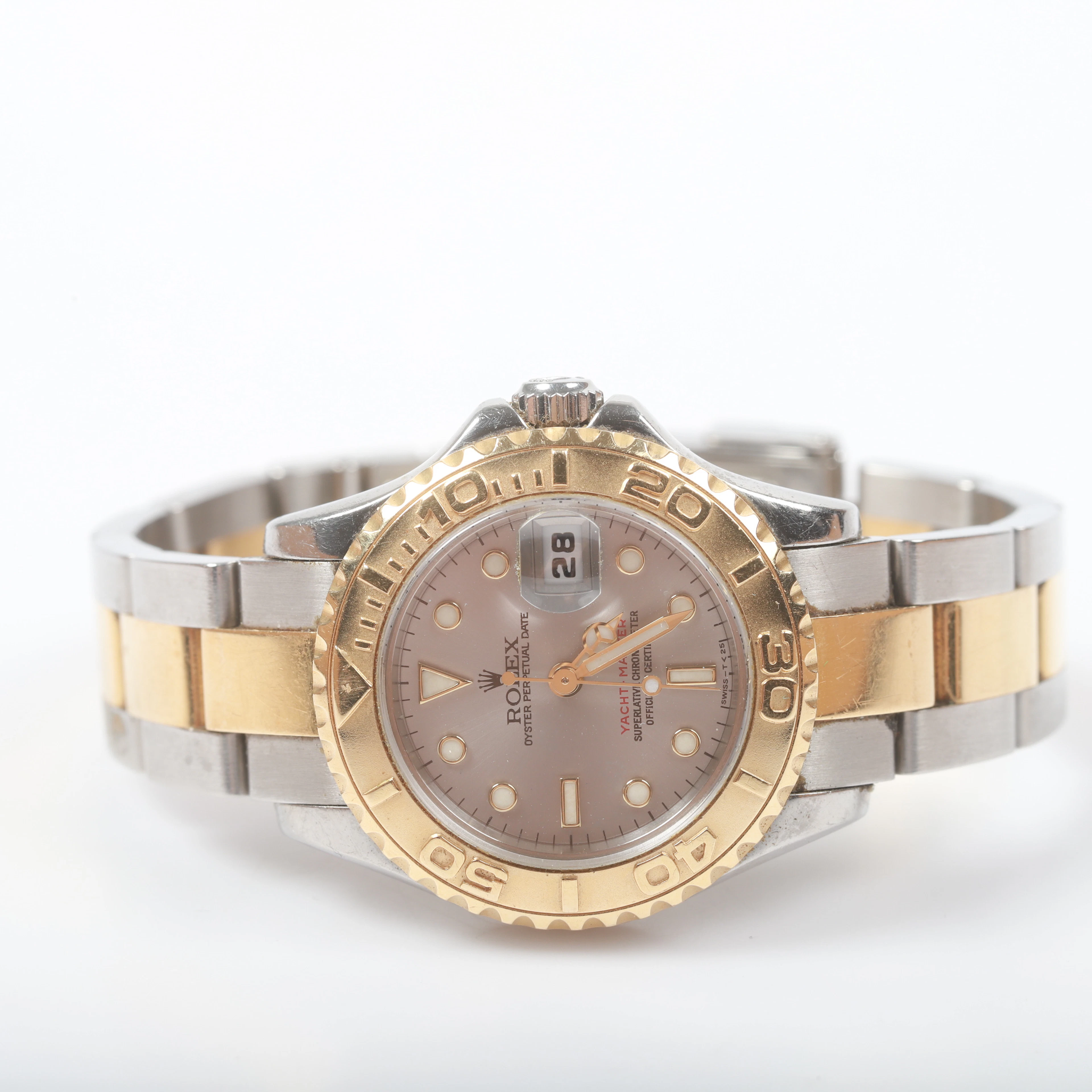 ROLEX. Damarmbandsur, Oyster Perpetual Date, Yacht-Master, guld på stål, 1999.