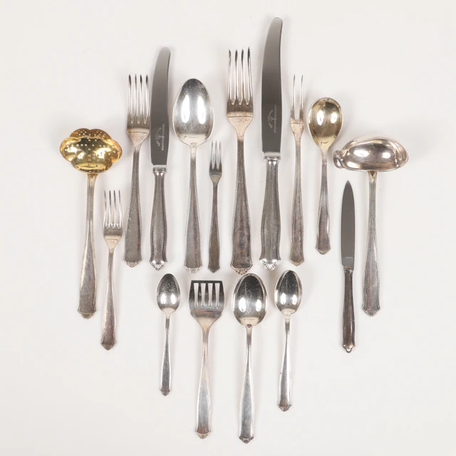 BESTICKSERVIS, 105 delar, nysilver, GAB, 1900-tal.