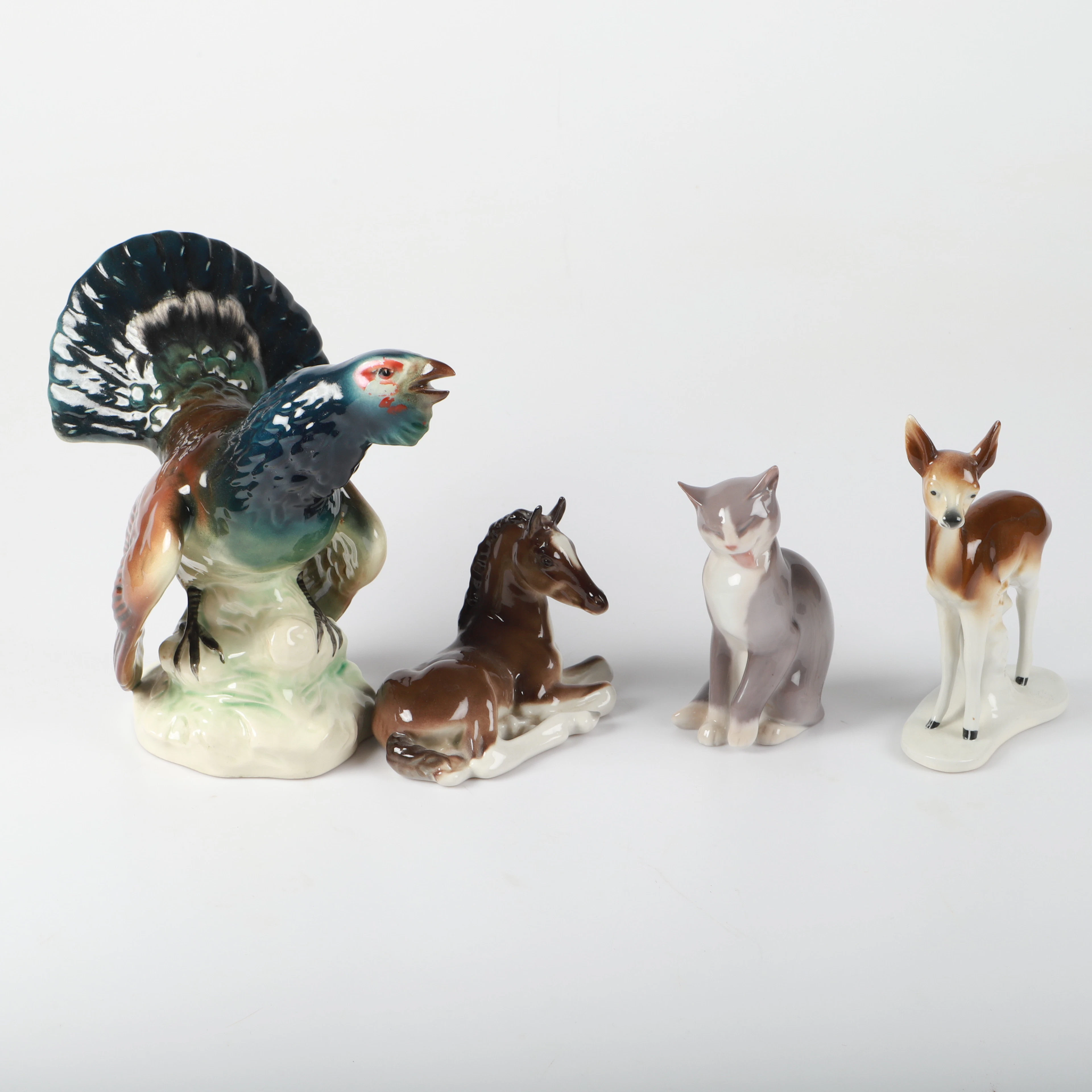 FIGURINER, 4 stycken, porslin, Bing & Gröndahl, Ryssland samt Tyskland.