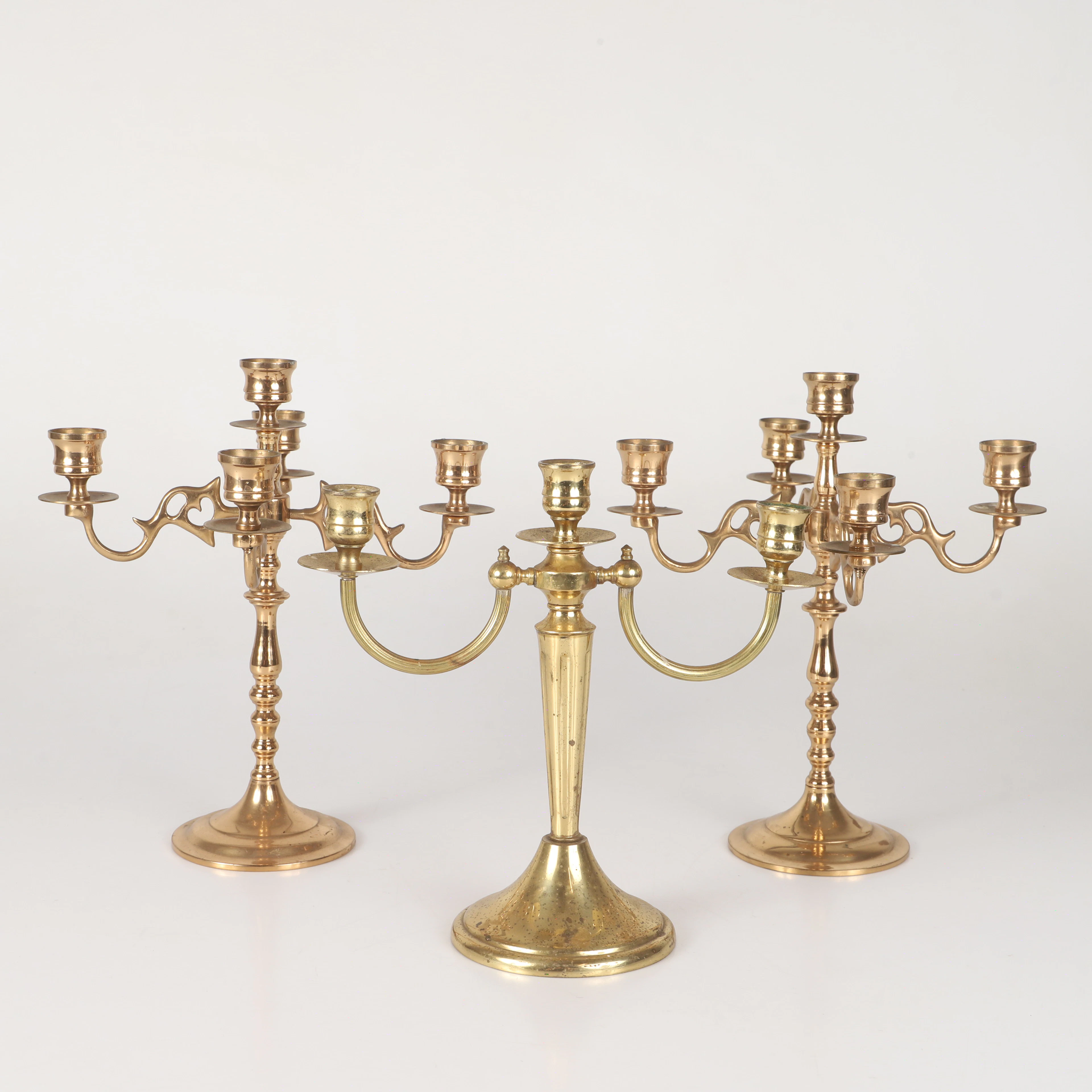 LJUSSTAKAR, 3 stycken, mässing/malm, bl.a. Scandia, 1900-talets andra hälft.