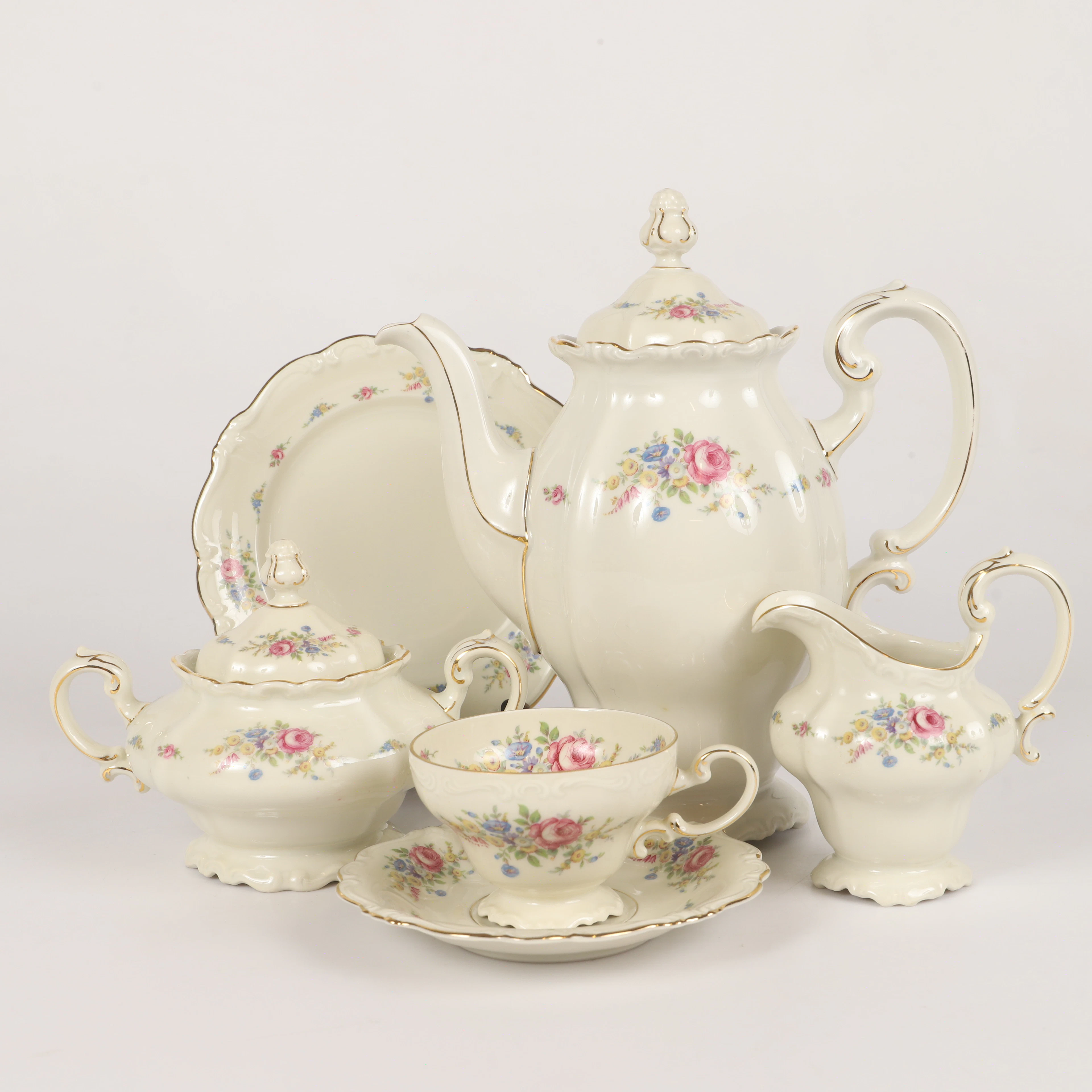 KAFFESERVIS, 38 delar, "Pompadour", porslin, Rosenthal, Tyskland.