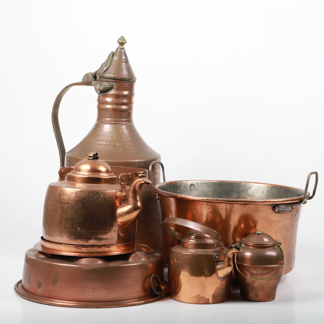 BALJA M. M., 6 stycken, koppar, 1800/1900-tal.