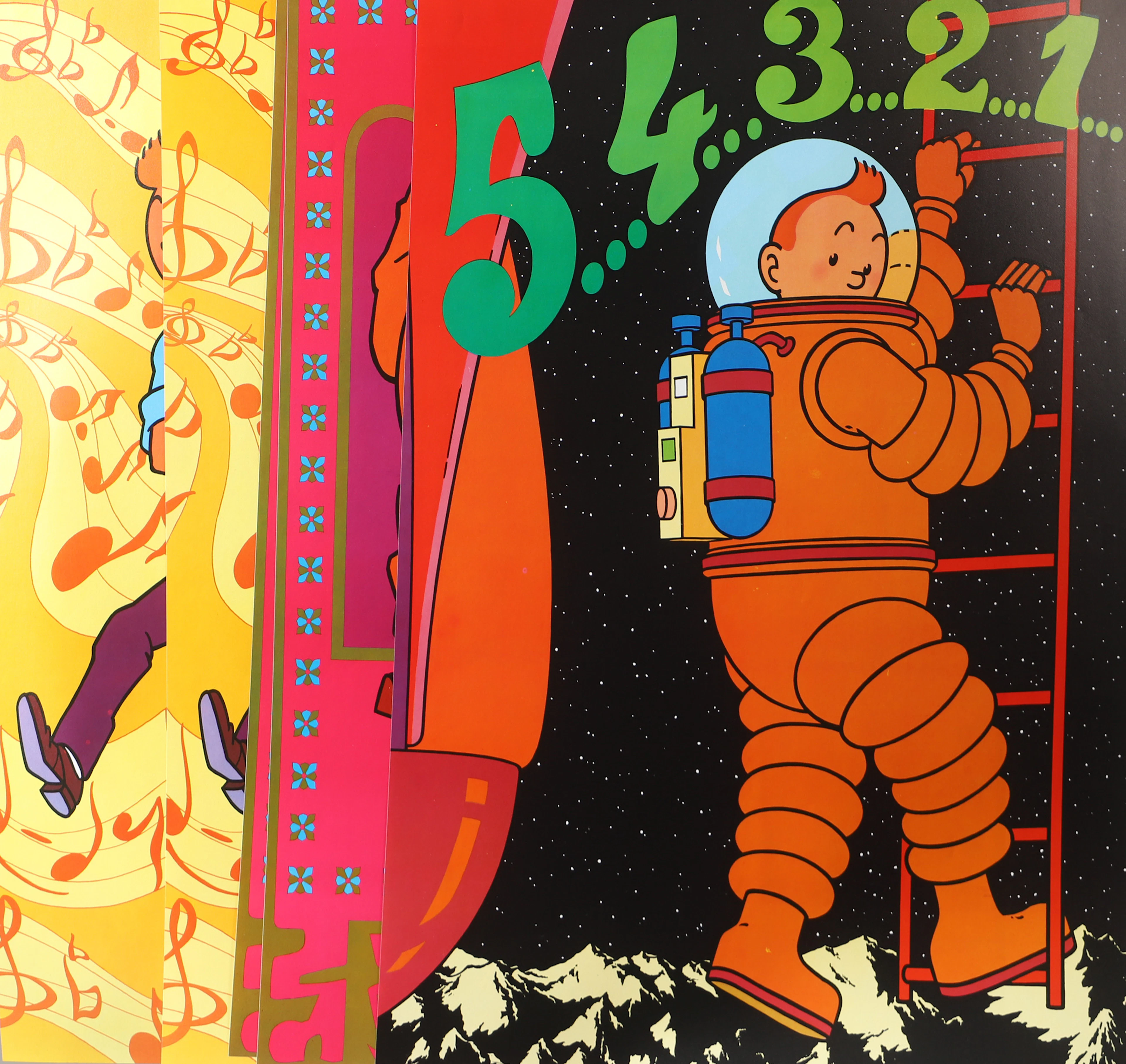 AFFISCHER, 5 stycken, Tintin, Inspiration AB, Stockholm, 1970.