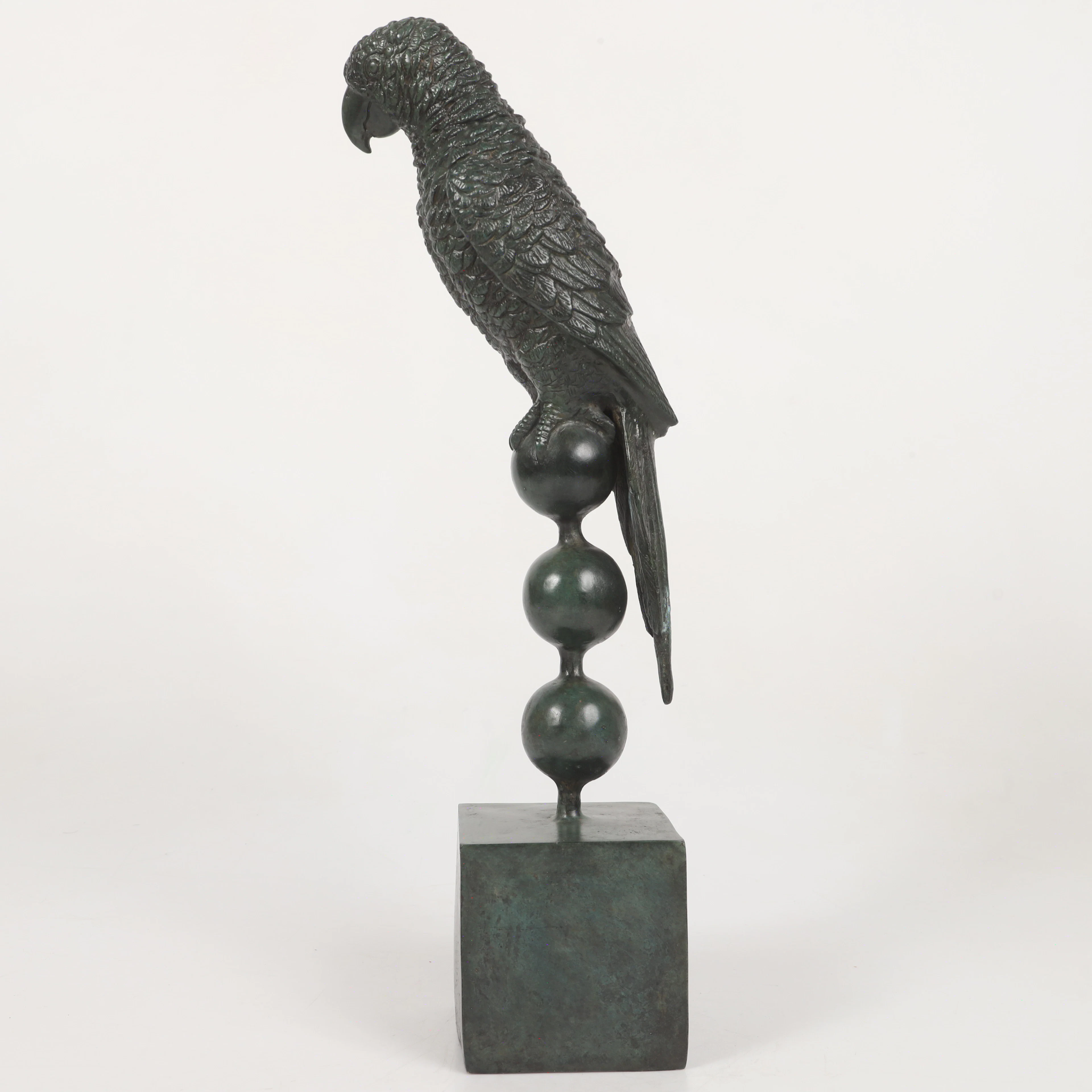 ANDRÉAS WARGENBRANT. Skulptur, "Gossip", grönpatinerad brons, gjuten stämpel.