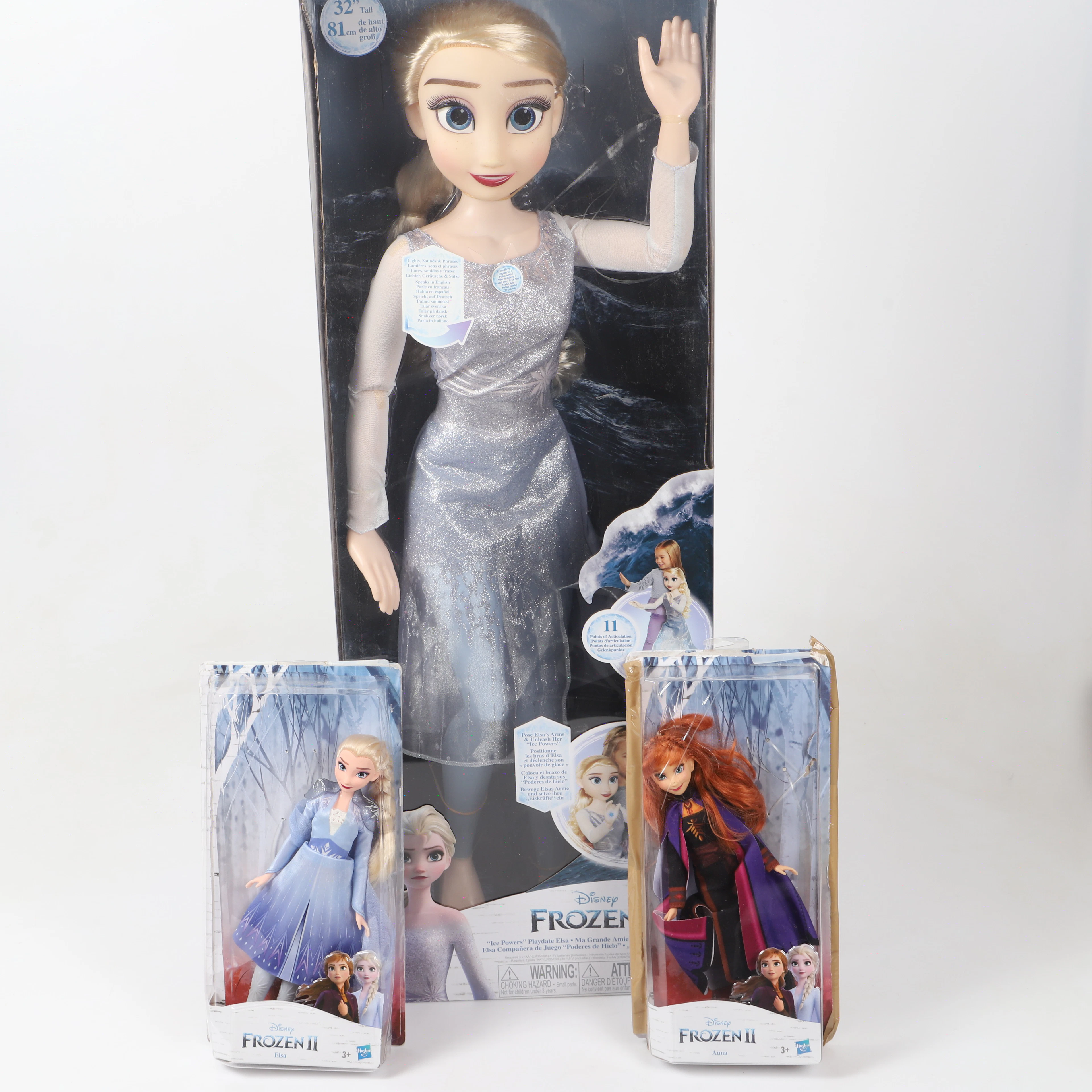 DOCKOR, 3 stycken, ur filmen Frost, plast/textil, Hasbro samt Jakks Pacific.