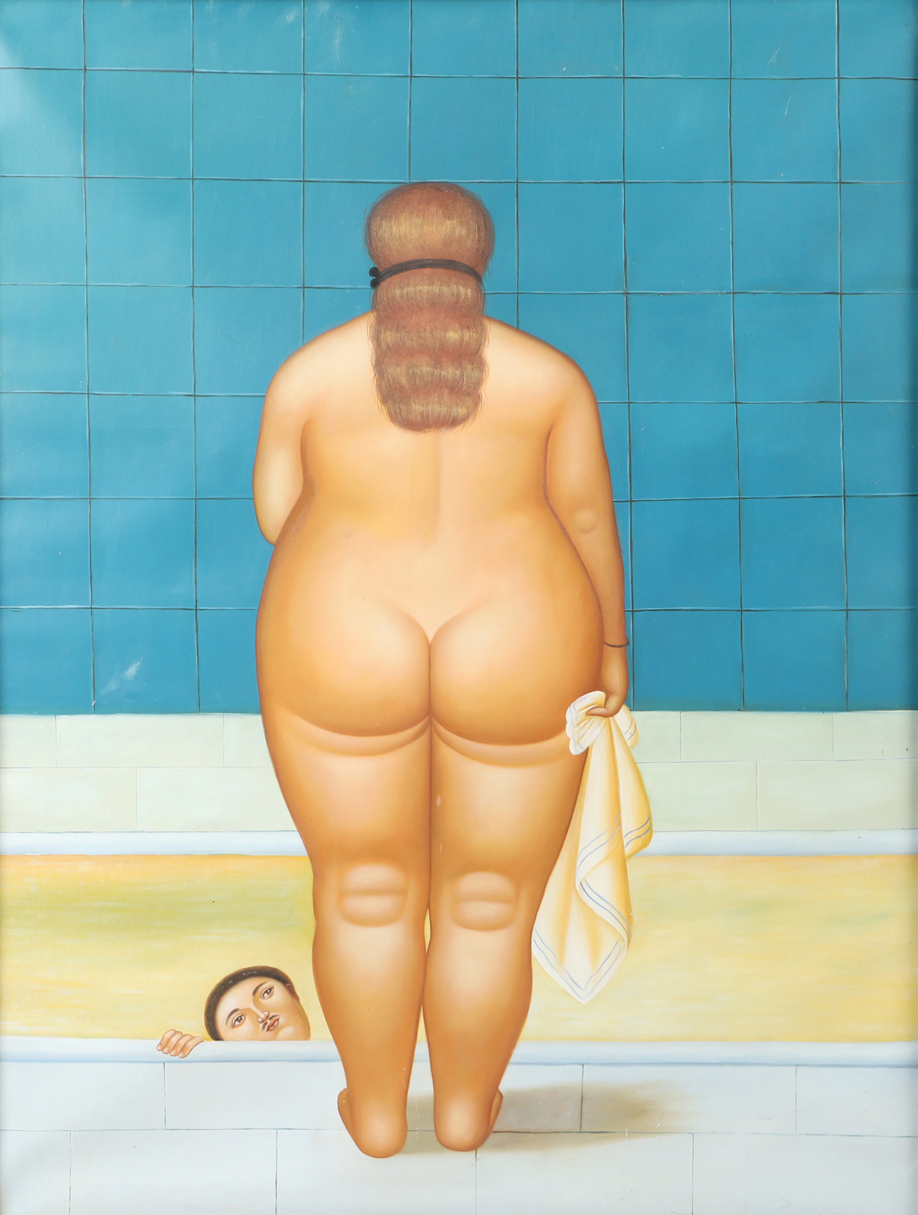 FERNANDO BOTERO. EFTER. Naken kvinna, oljetryck.