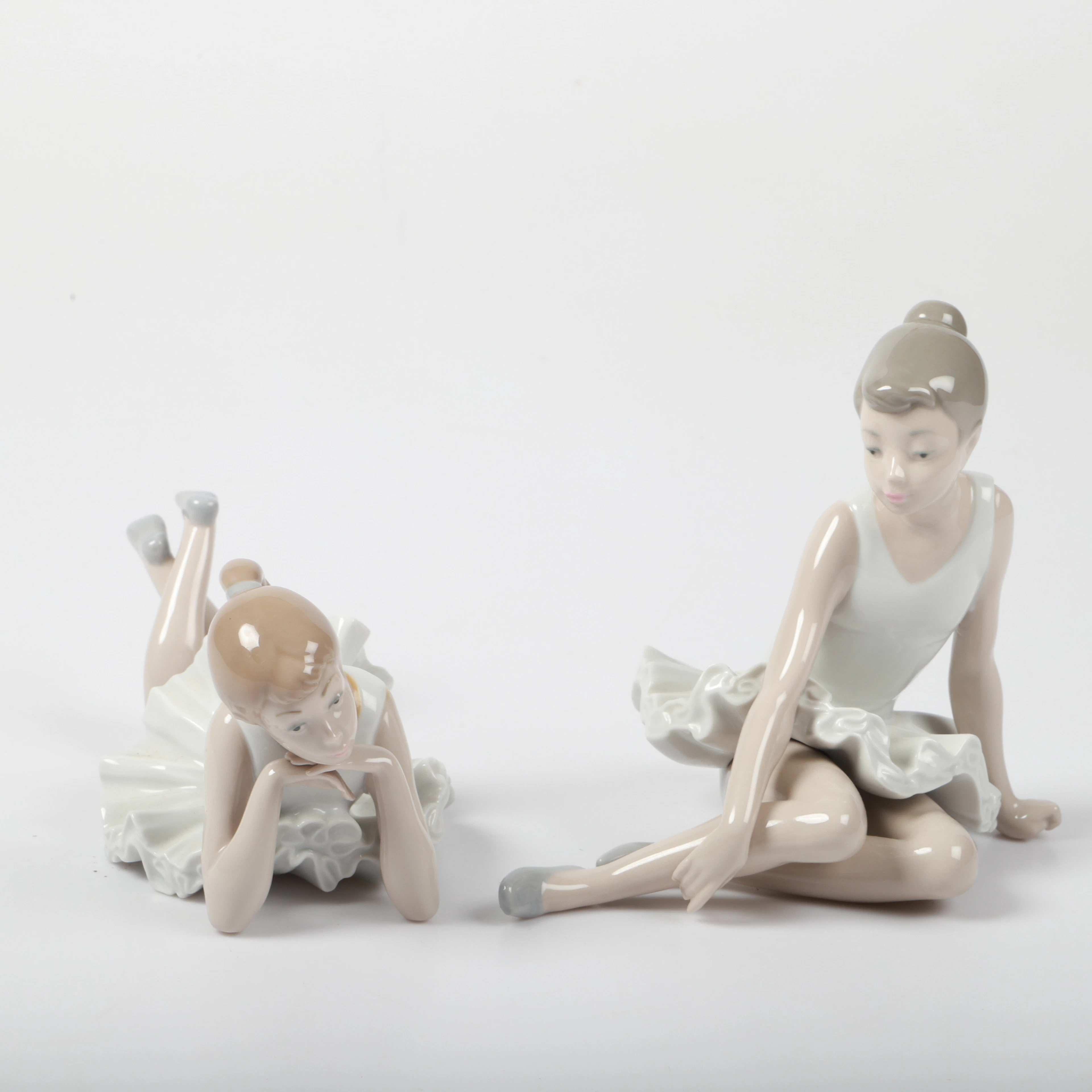 FIGURINER, 2 stycken, ballerinor, porslin, Nao, Spanien.