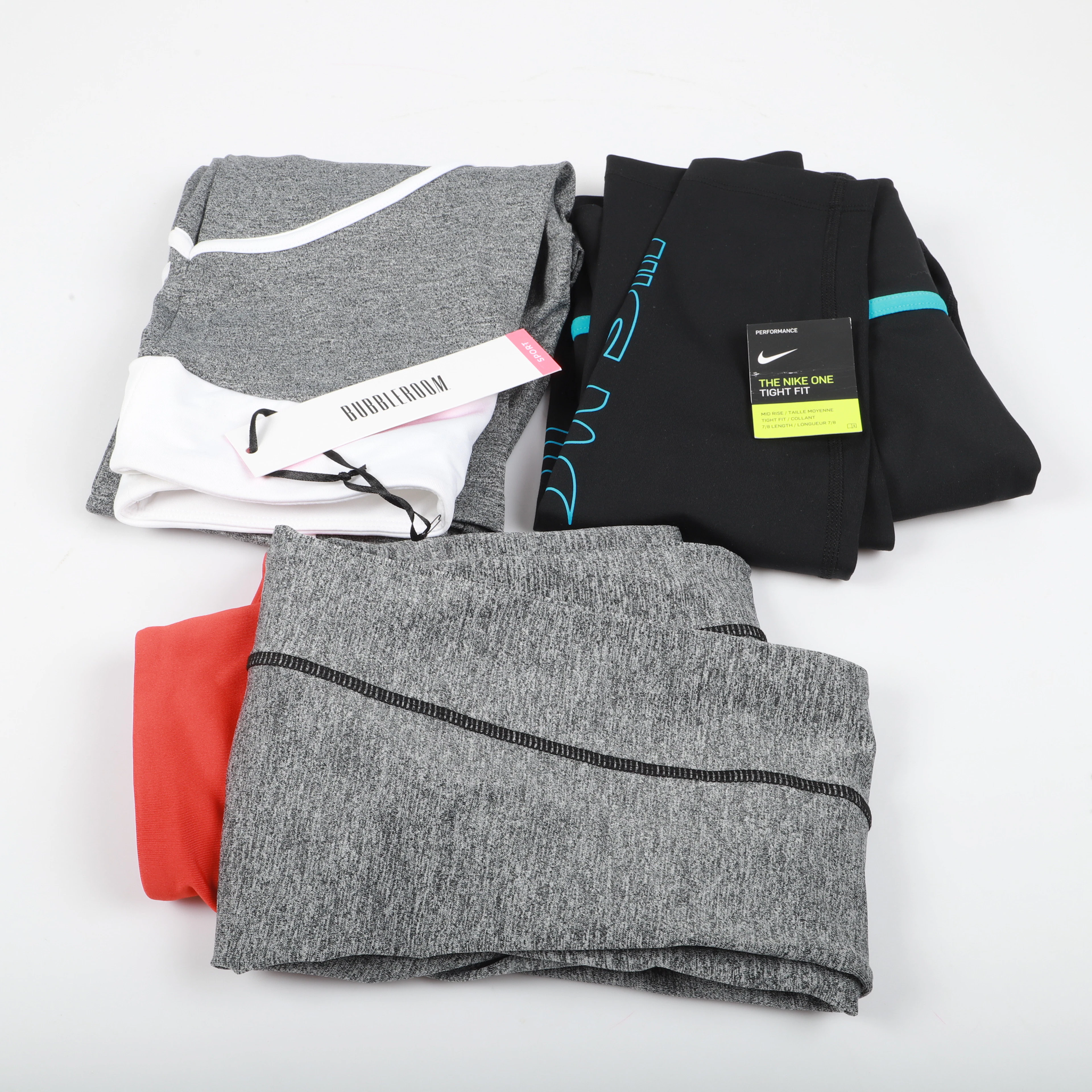 TRÄNINGSTIGHTS, 3 par, dammodell, Nike samt Bubbleroom.