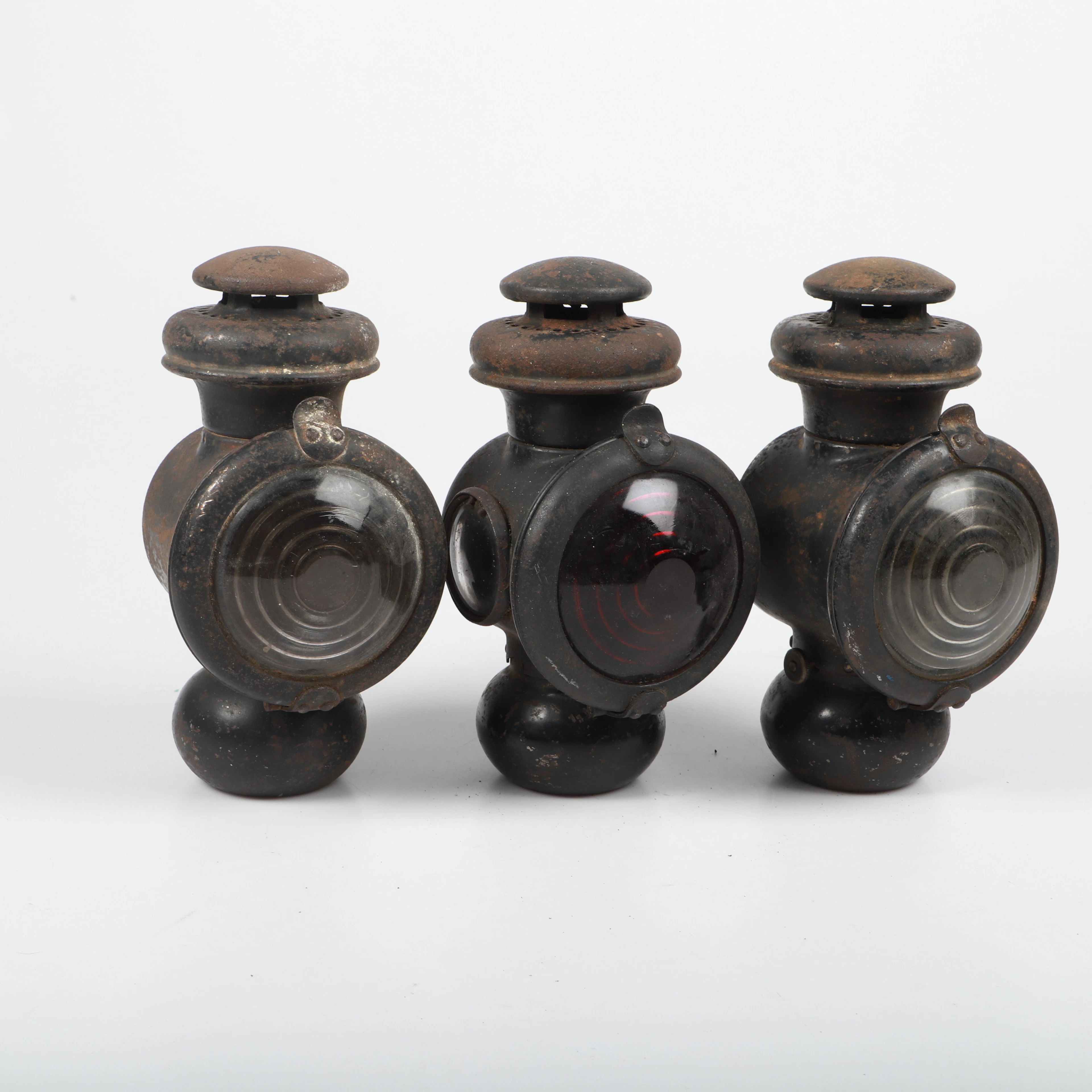 BILLYKTOR, 3 stycken, troligen till T-ford, metall/glas, 1900-talets