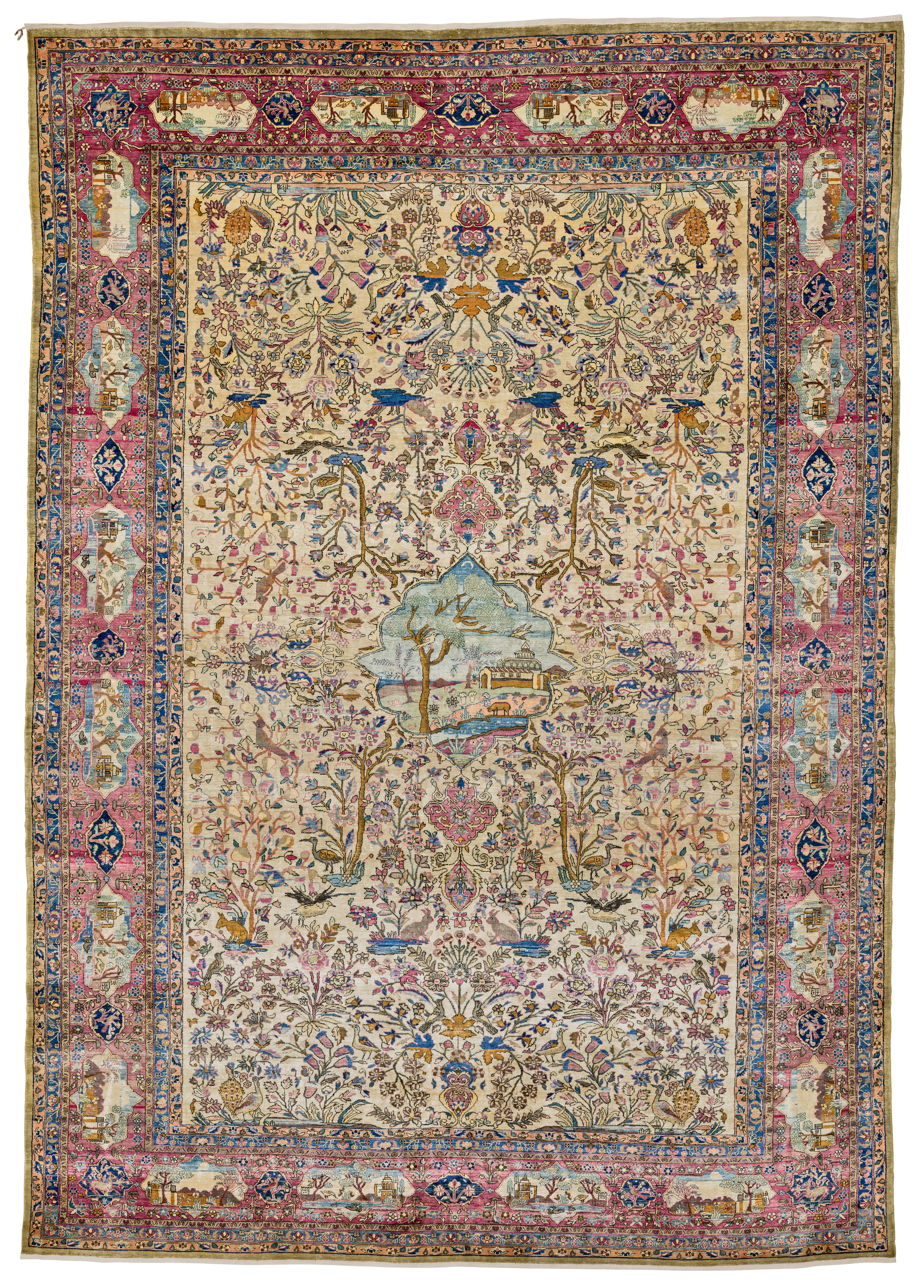 A SILK KASHAN CARPET