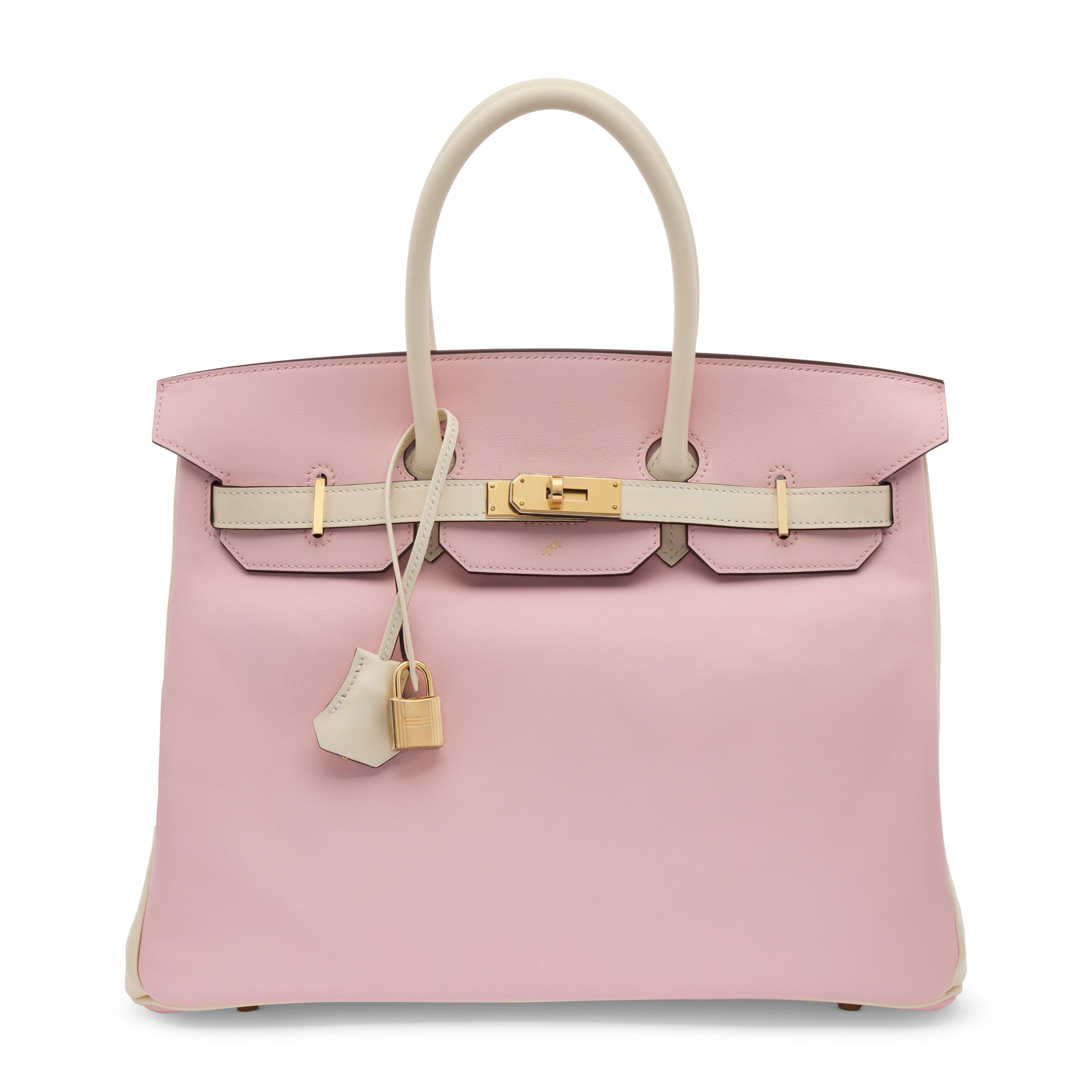 A CUSTOM ROSE SAKURA & NATA SWIFT LEATHER BIRKIN 35 WITH GOLD HARDWARE