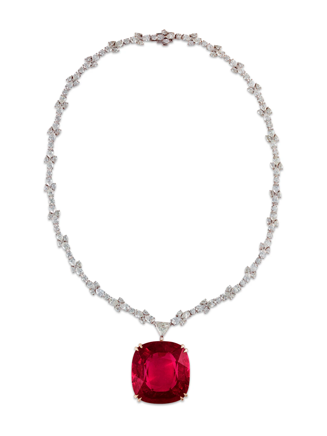 RUBELLITE AND DIAMOND NECKLACE