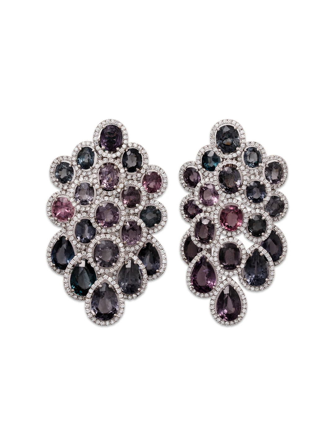 DAVID MORRIS SPINEL AND DIAMOND EARRINGS
