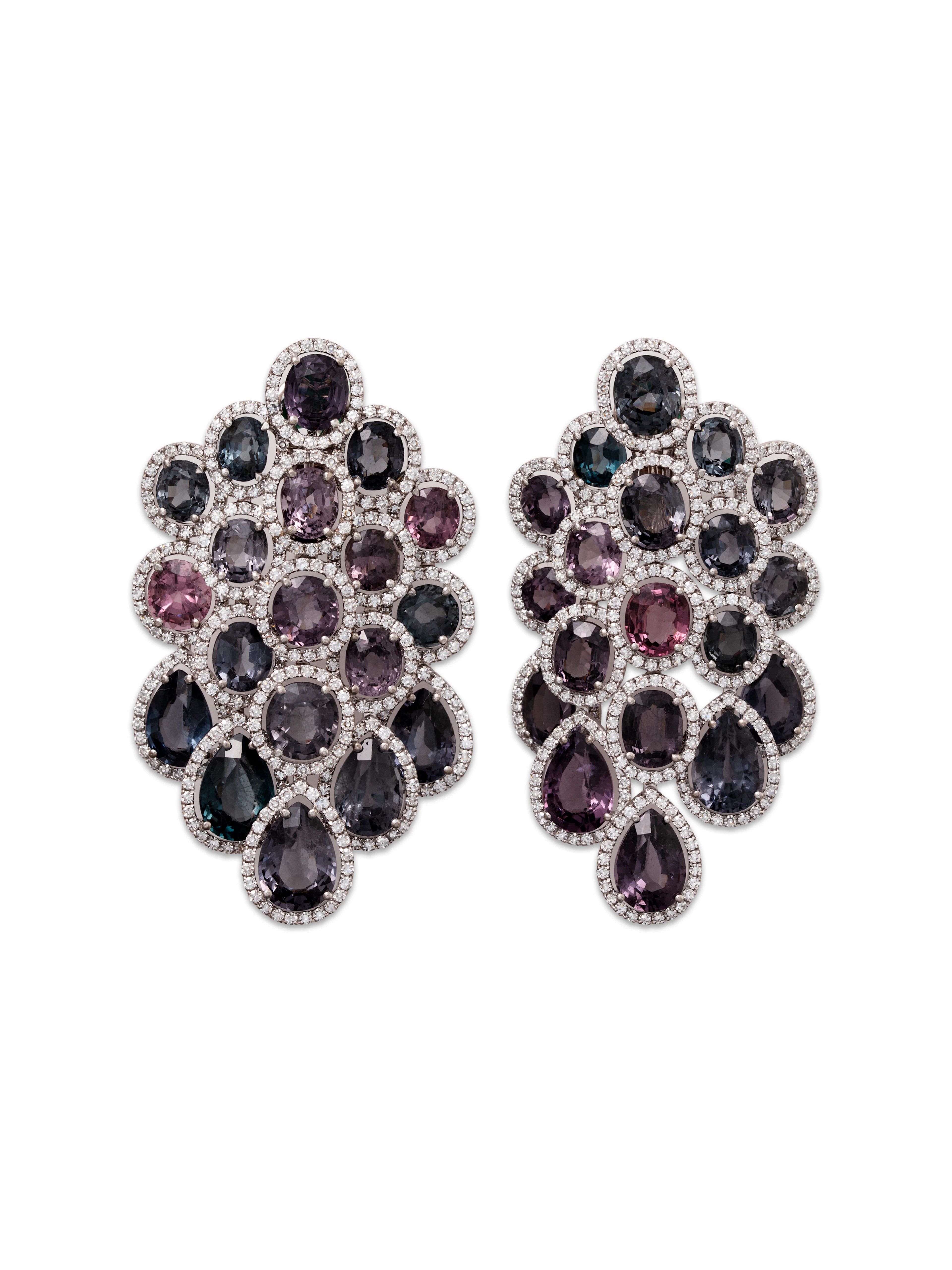 DAVID MORRIS SPINEL AND DIAMOND EARRINGS
