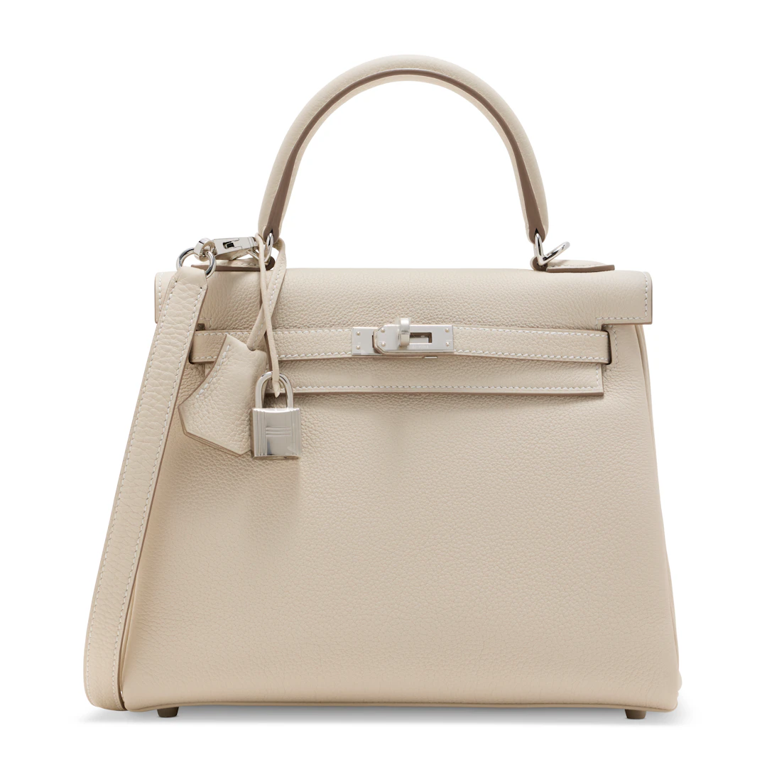 A CRAIE TOGO LEATHER RETOURNÉ KELLY 25 WITH PALLADIUM HARDWARE