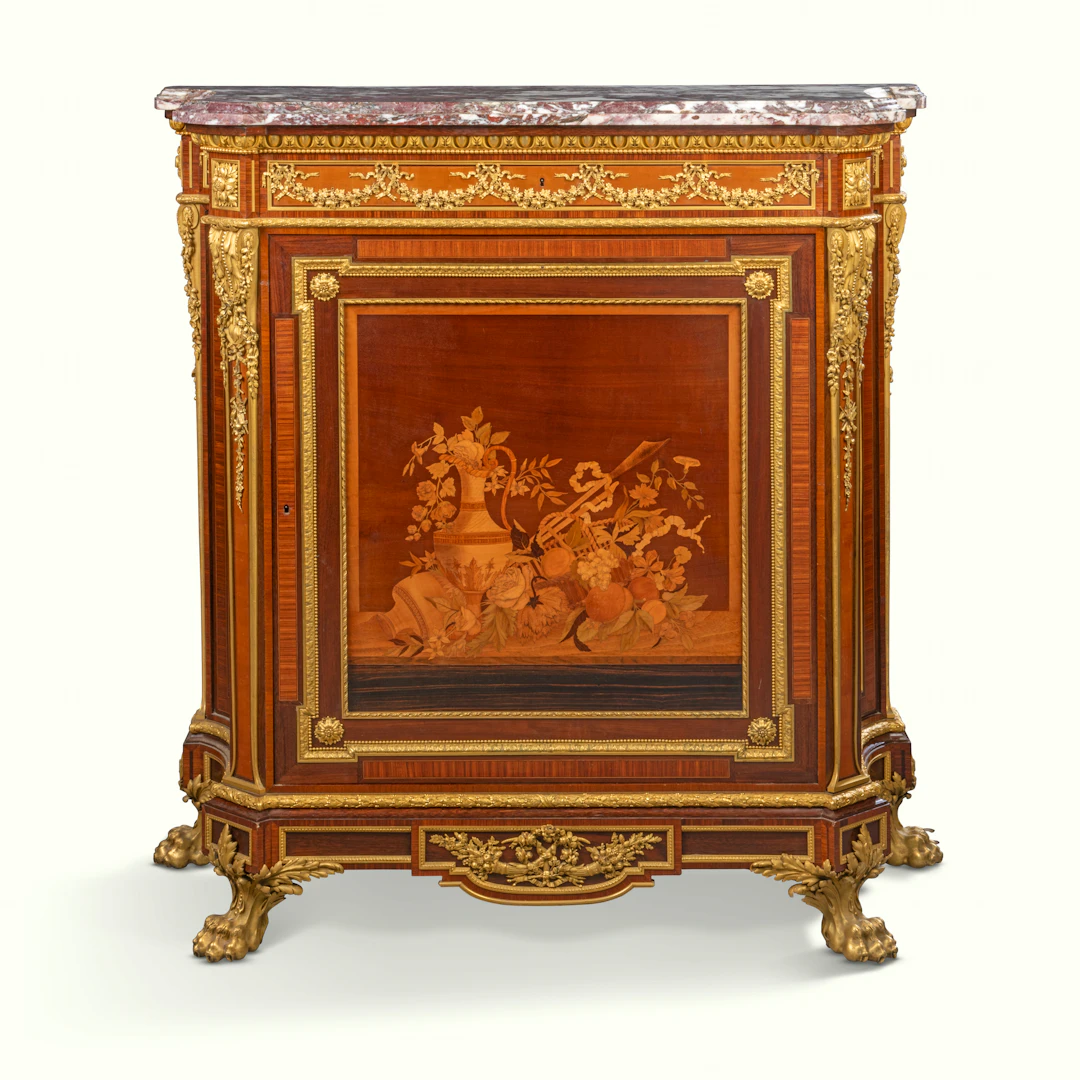 A NAPOLEON III ORMOLU-MOUNTED TULIPWOOD, AMARANTH, BOIS SATINE, KINGWOOD