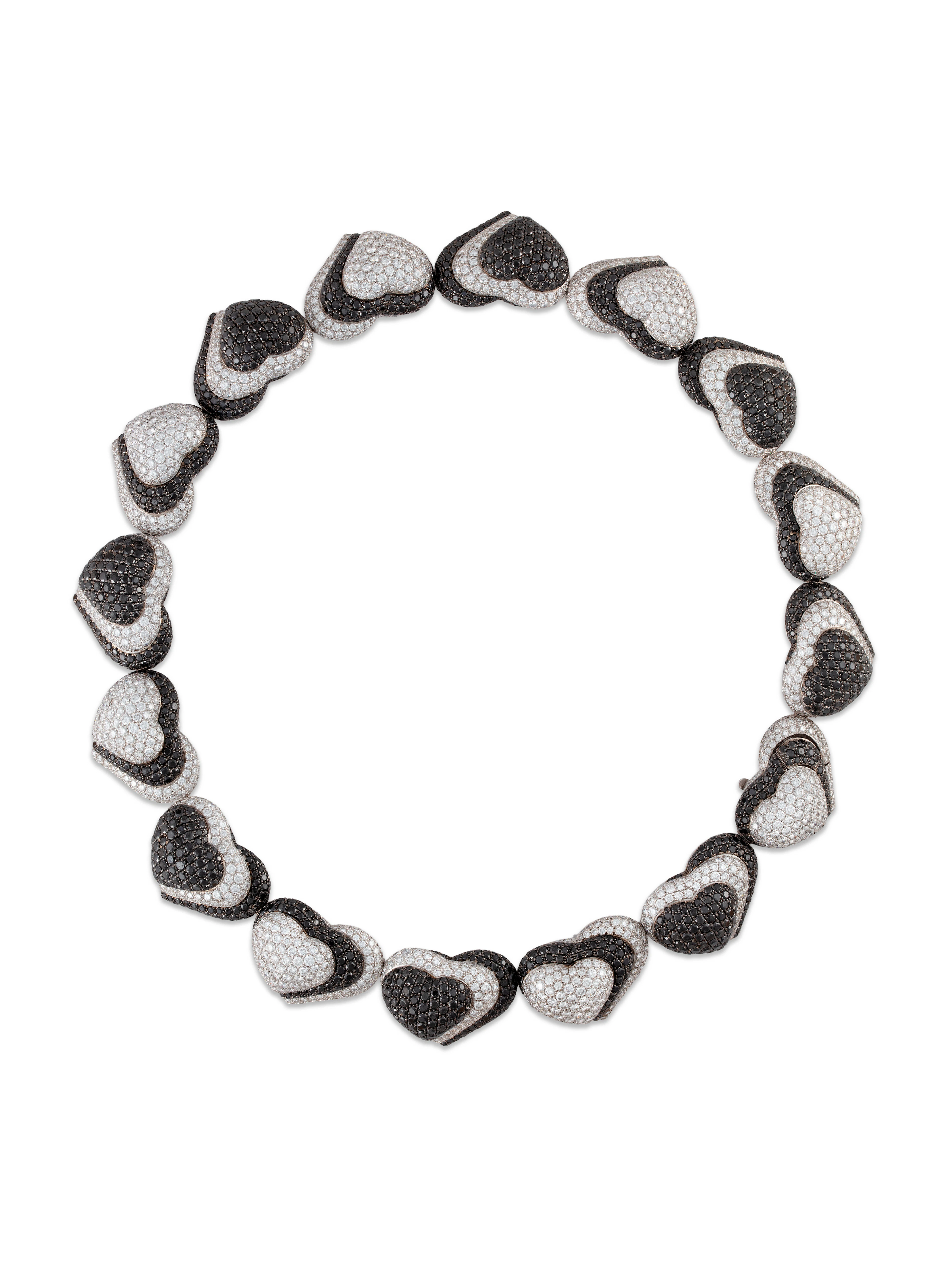 DE GRISOGONO BLACK DIAMOND AND DIAMOND NECKLACE