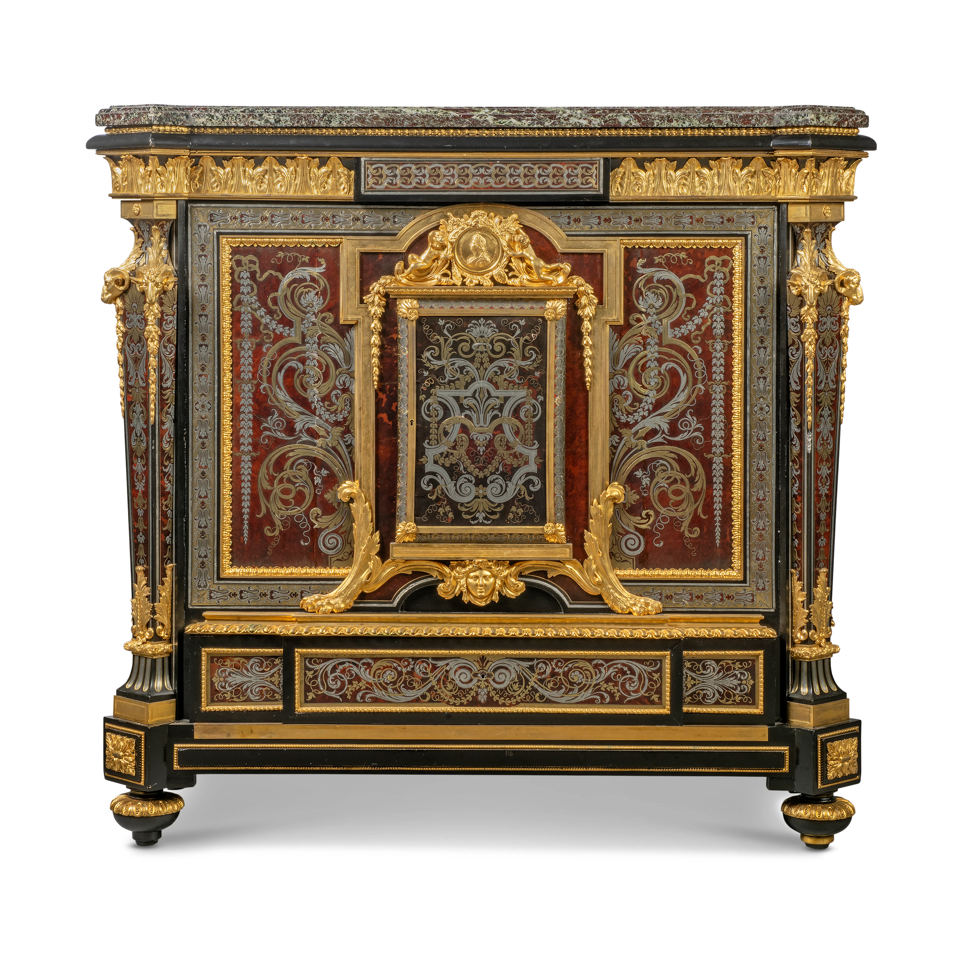 A FINE NAPOLEON III ORMOLU-MOUNTED BRASS AND PEWTER-INLAID TORTOISESHELL