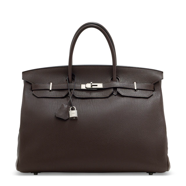 A CHOCOLAT TOGO LEATHER BIRKIN 40 WITH PALLADIUM HARDWARE